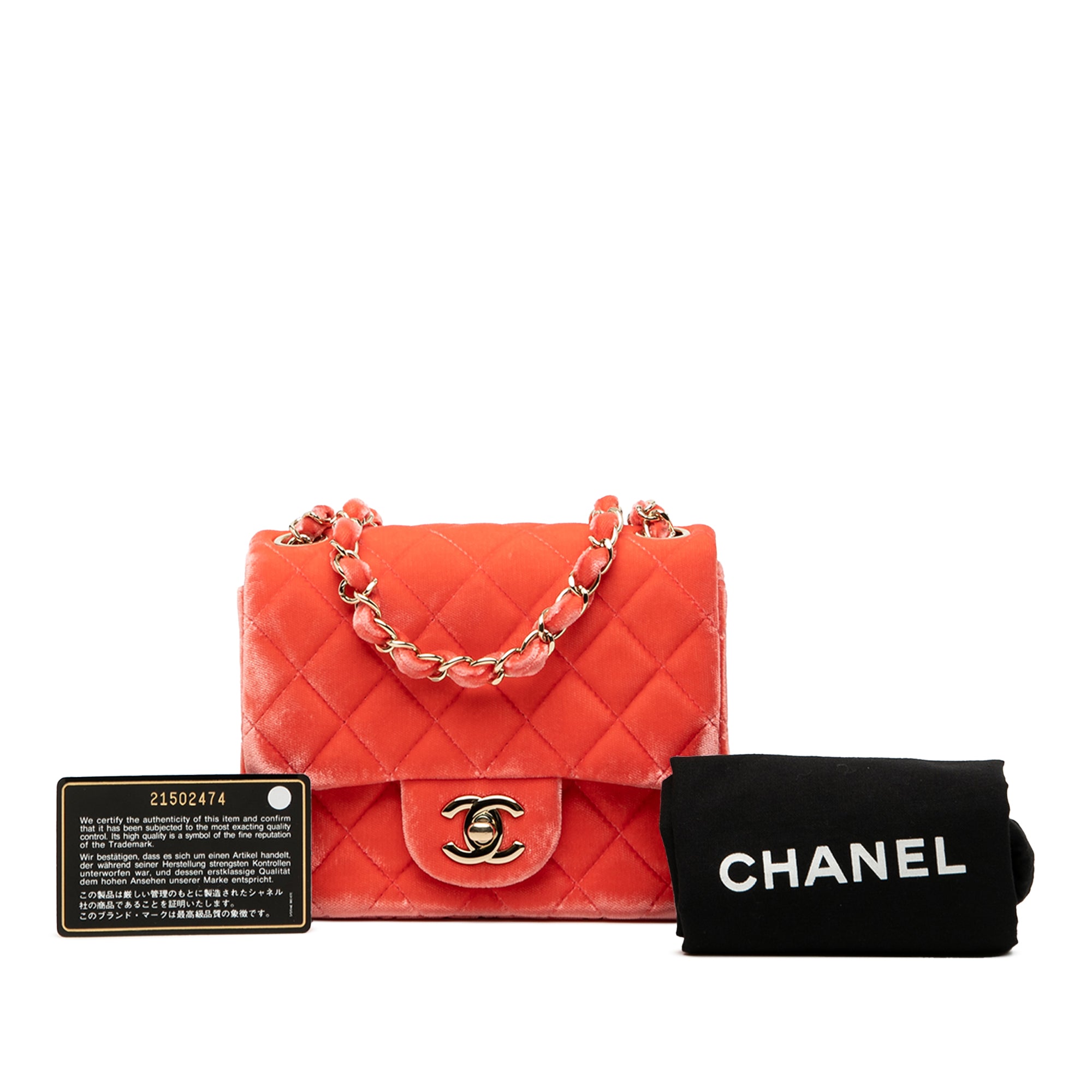 Chanel Mini Square Classic Velvet Single Flap - image 8