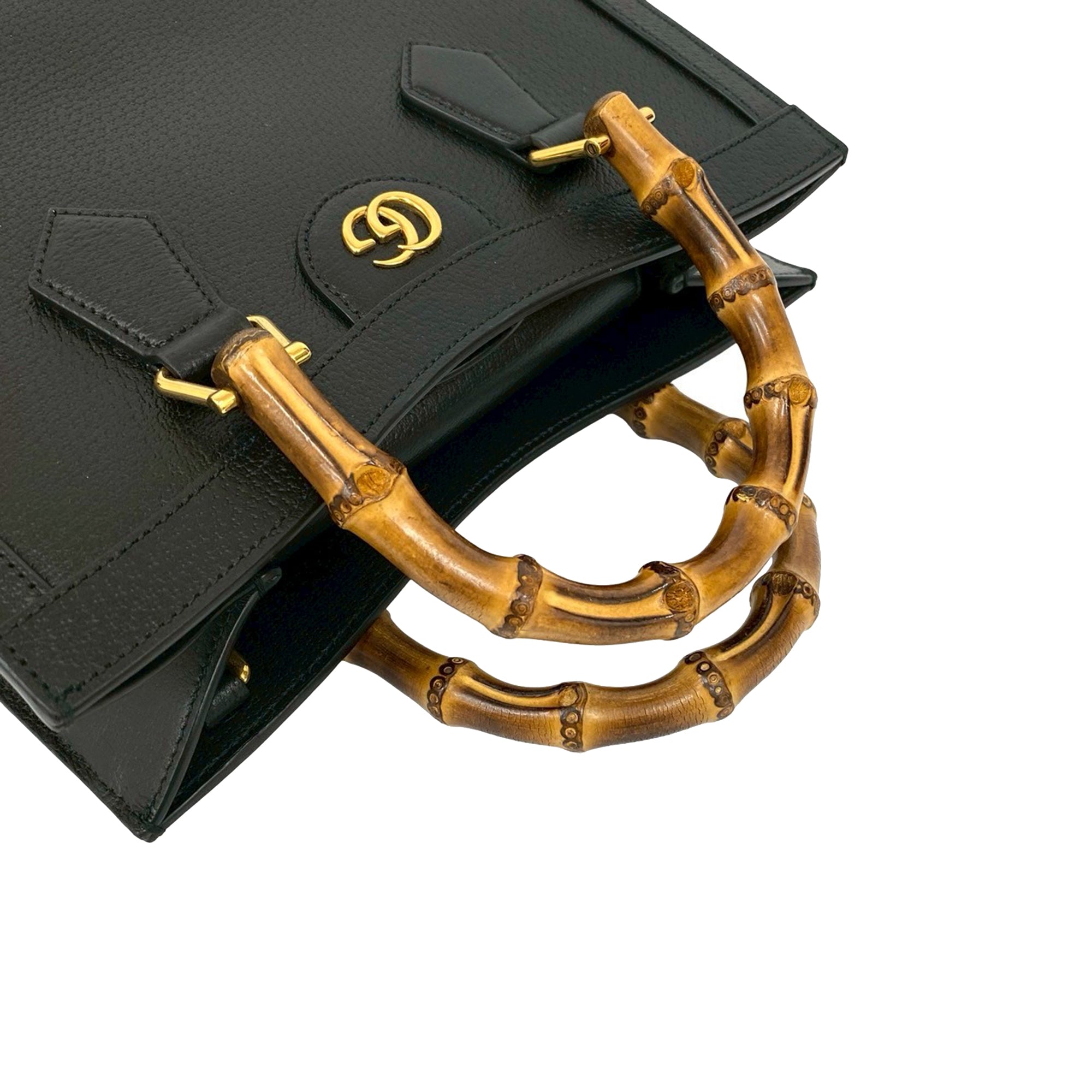 Gucci Medium Calfskin Bamboo Diana Satchel - image 9