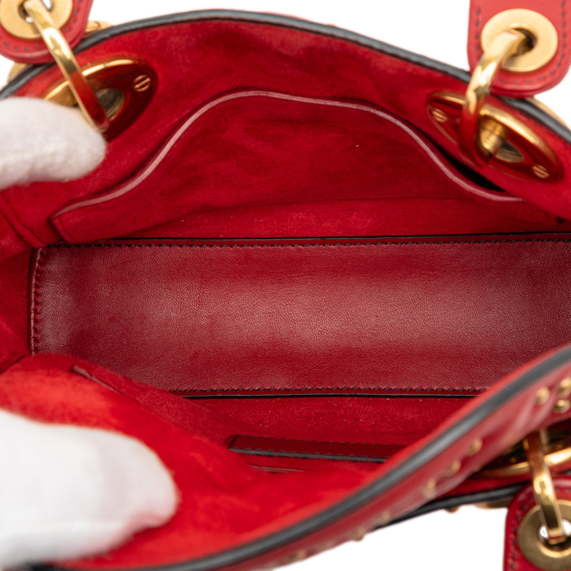 Dior Mini Lambskin Cannage Studded Supple Lady Dior - image 4