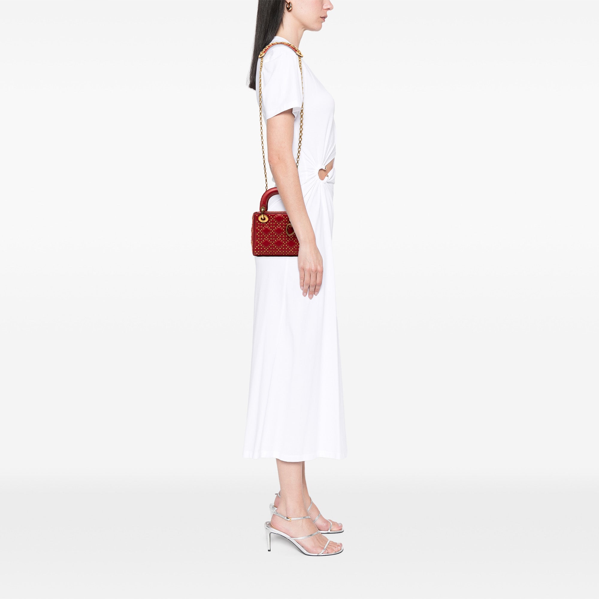 Dior Mini Lambskin Cannage Studded Supple Lady Dior - image 7