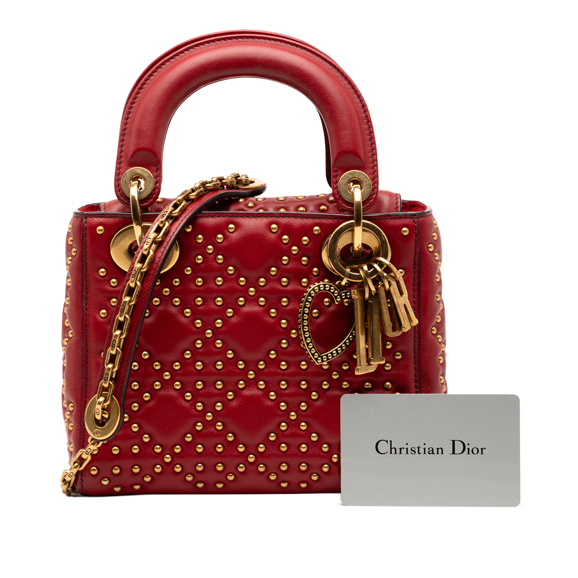 Dior Mini Lambskin Cannage Studded Supple Lady Dior - image 8