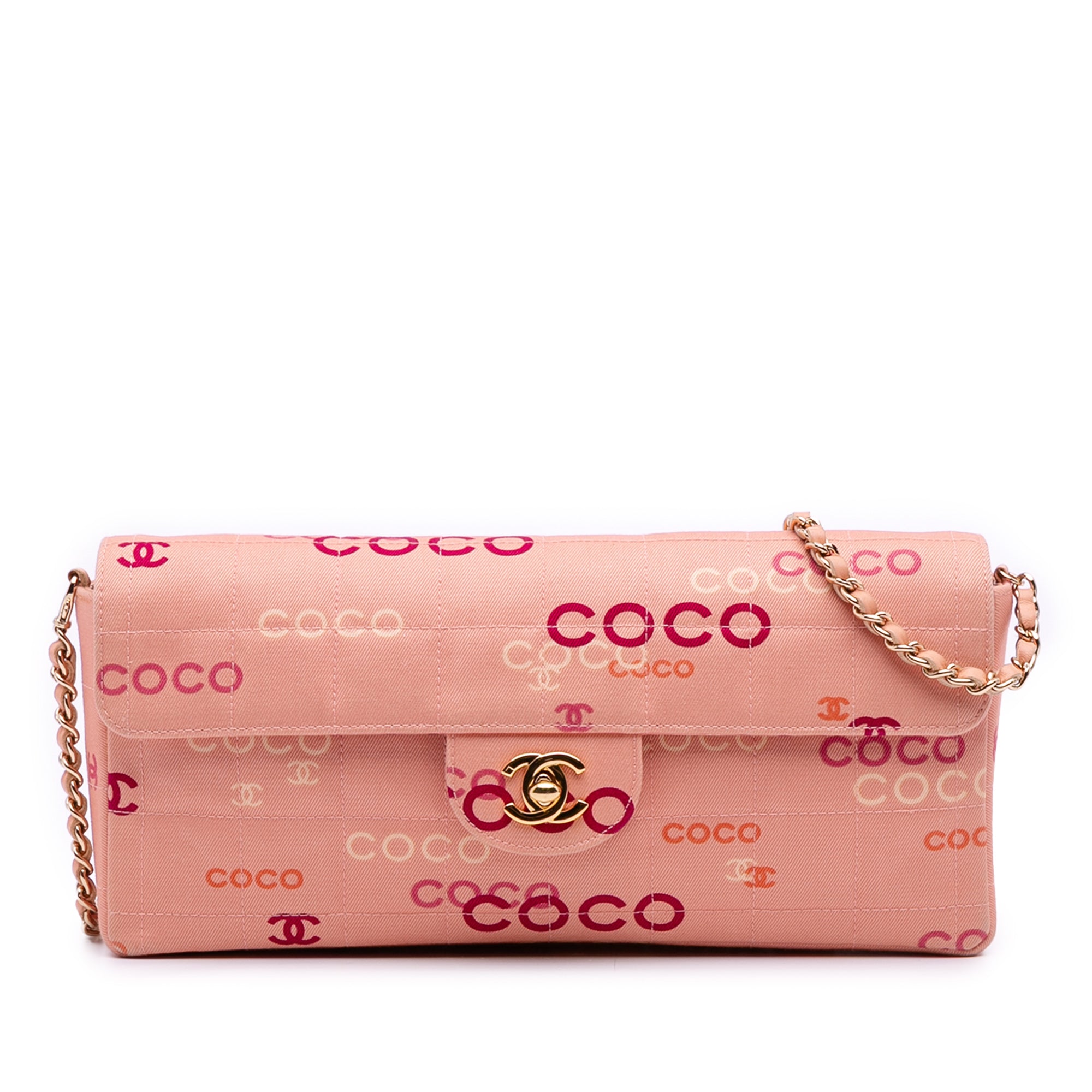 Chanel CC Chocolate Bar Canvas Logo East West Flap - image 1