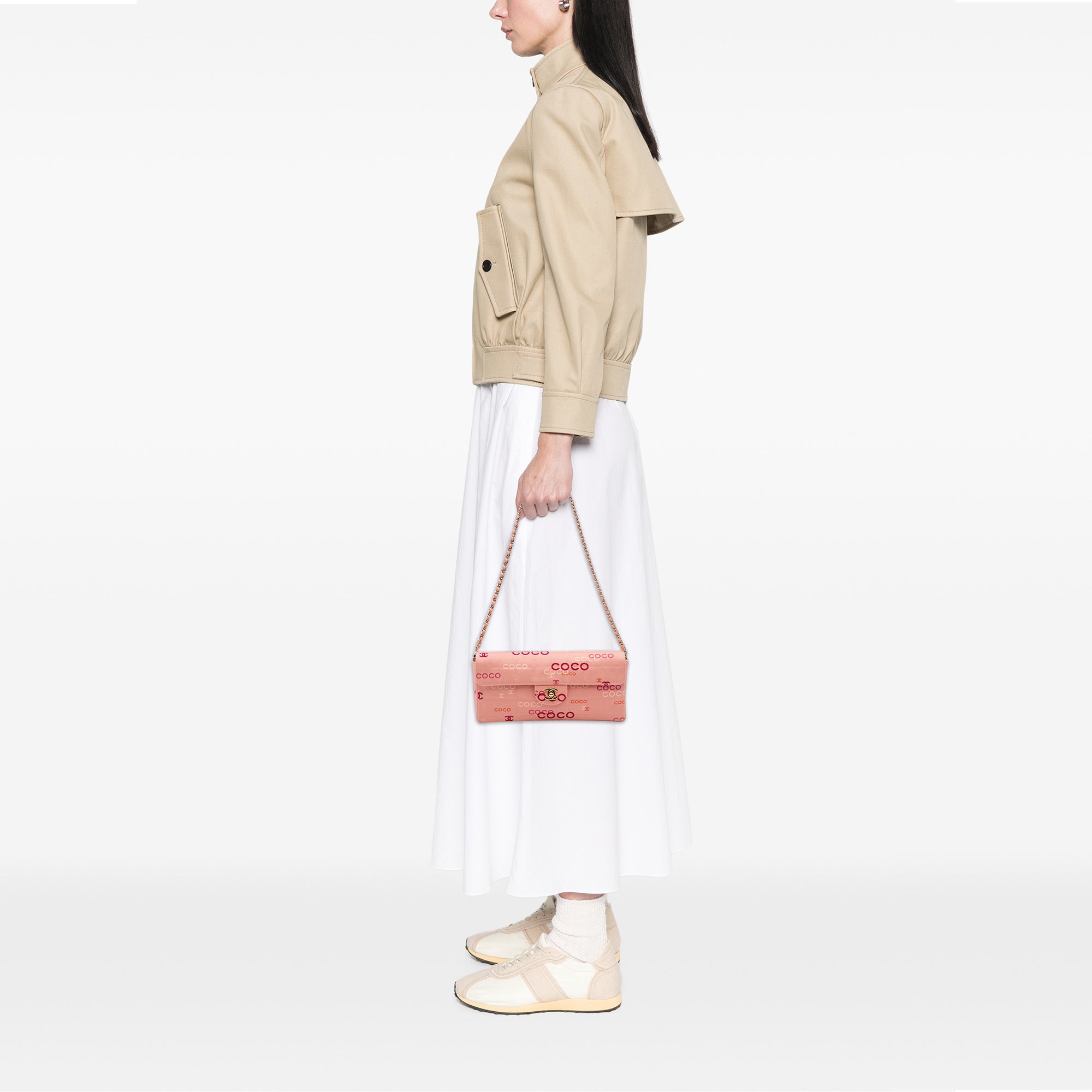 Chanel CC Chocolate Bar Canvas Logo East West Flap - image 12