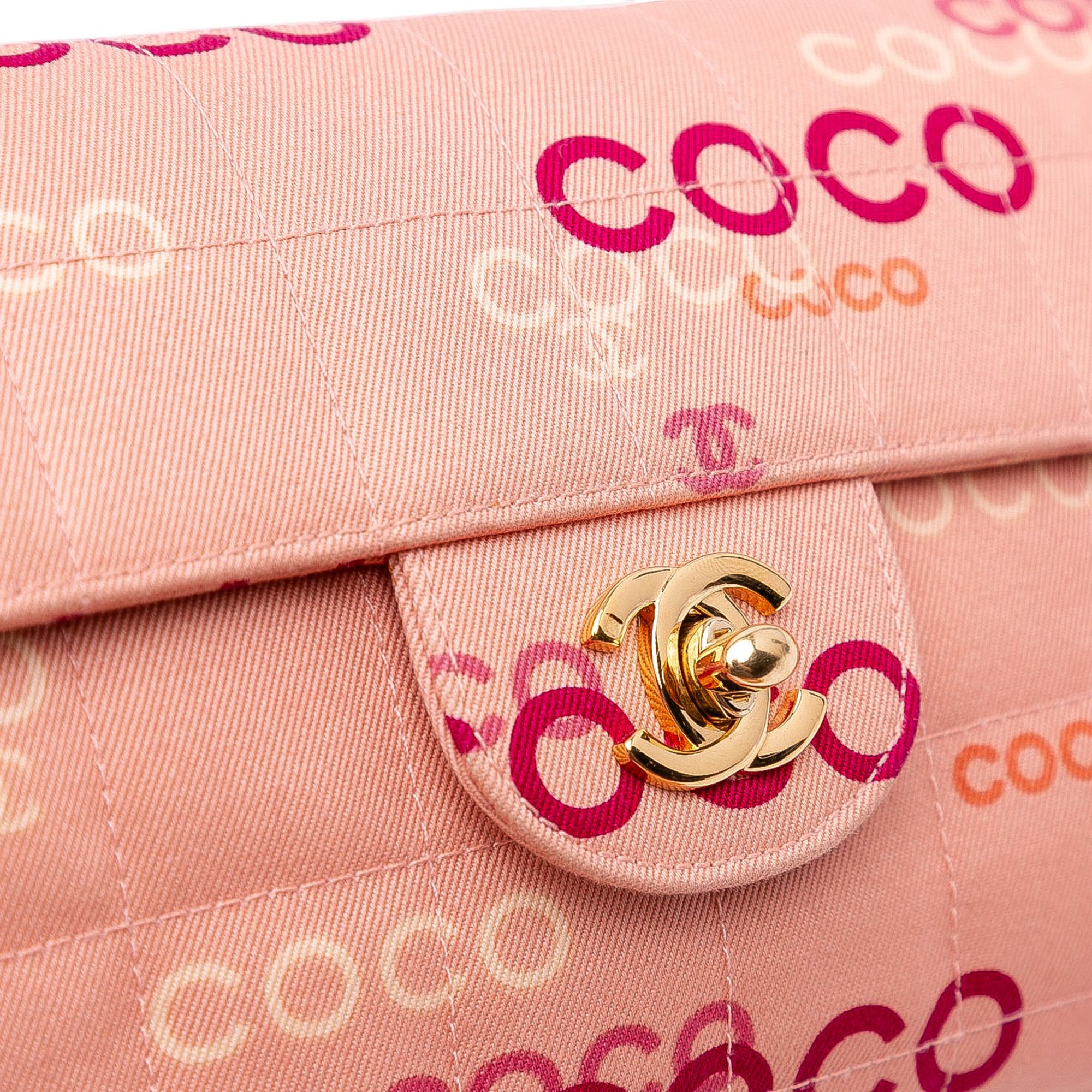 Chanel CC Chocolate Bar Canvas Logo East West Flap - image 9