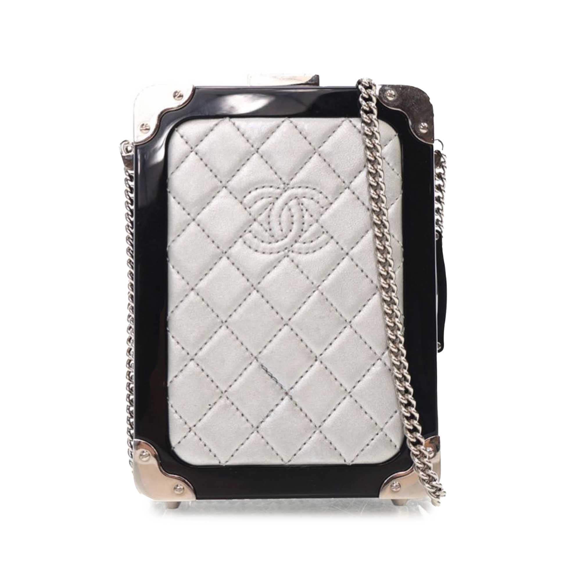 Chanel Acrylic and Lambskin Evening In The Air CC Trolley Minaudiere Clutch on Chain - image 1