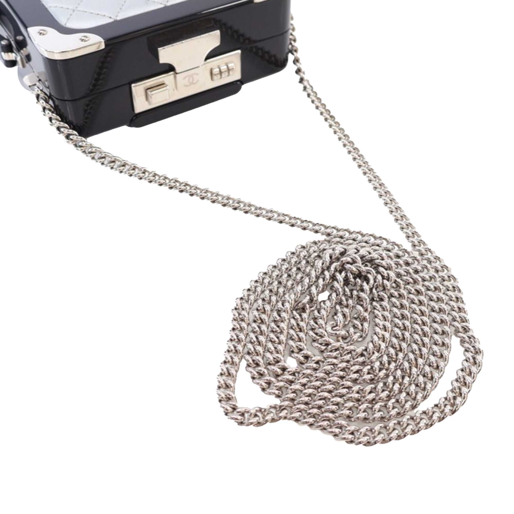 Chanel Acrylic and Lambskin Evening In The Air CC Trolley Minaudiere Clutch on Chain - image 14