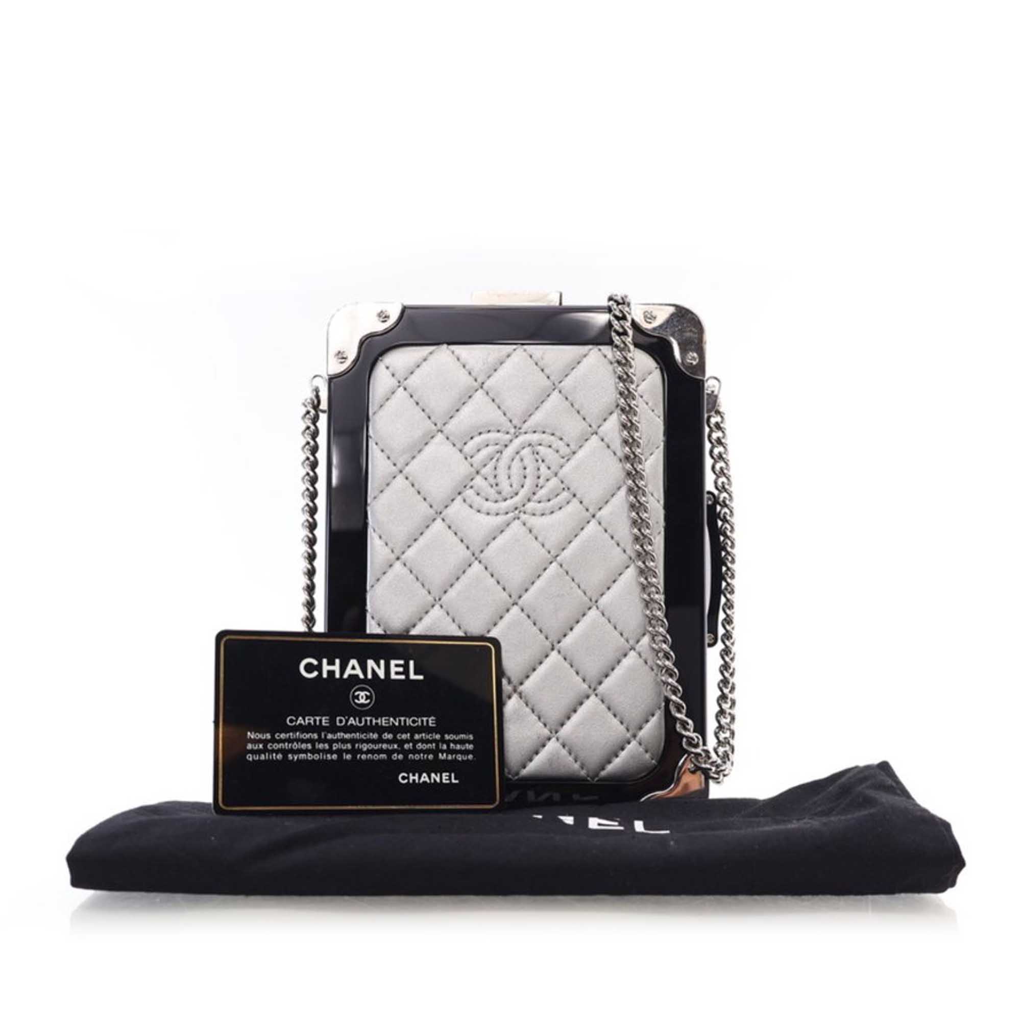 Chanel Acrylic and Lambskin Evening In The Air CC Trolley Minaudiere Clutch on Chain - image 15