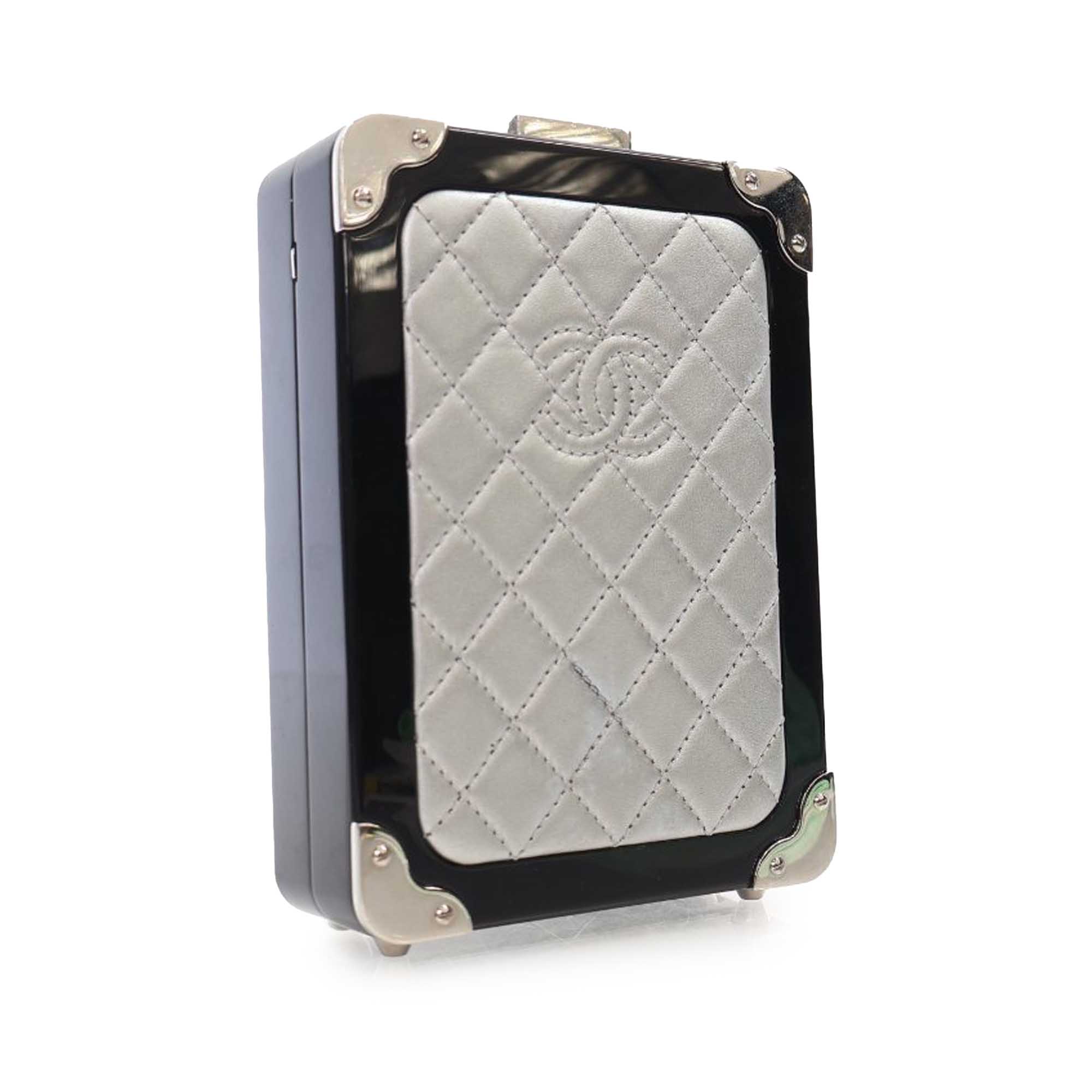Chanel Acrylic and Lambskin Evening In The Air CC Trolley Minaudiere Clutch on Chain - image 3