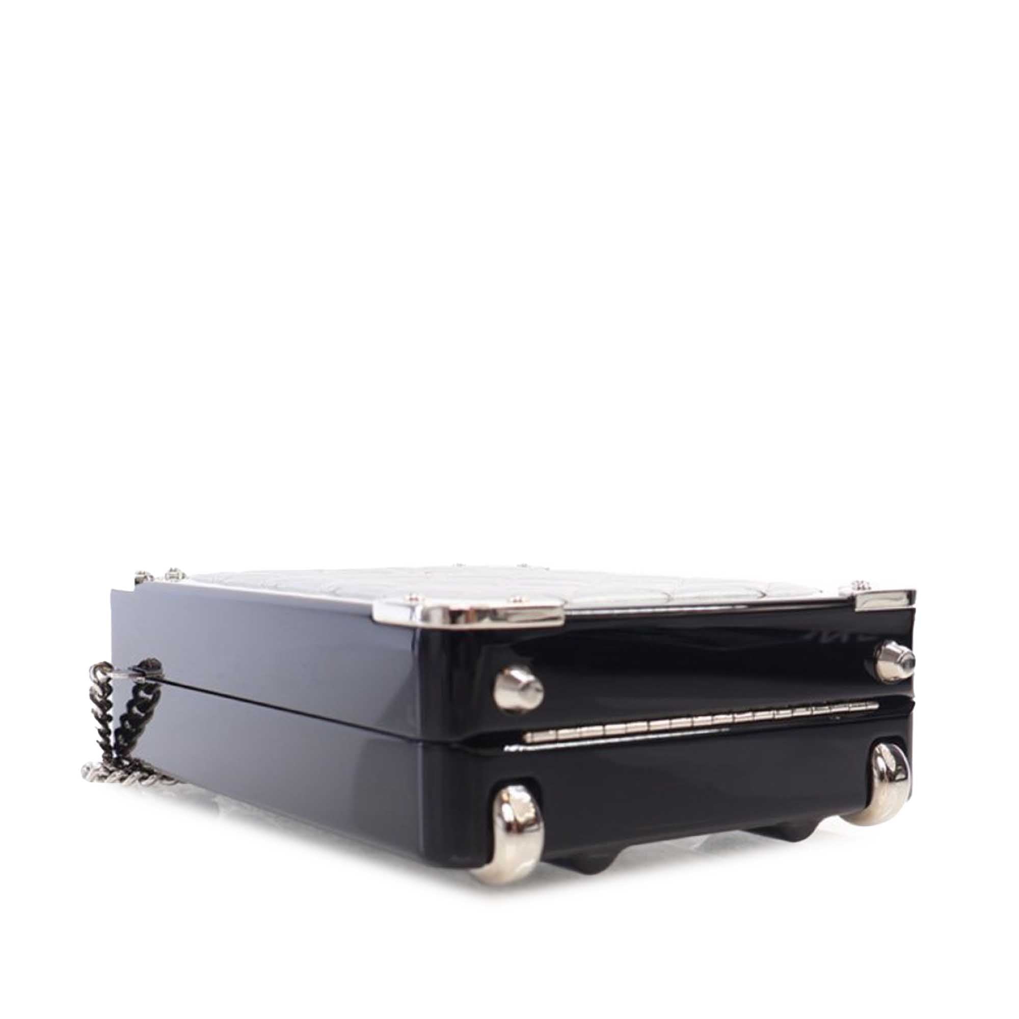 Chanel Acrylic and Lambskin Evening In The Air CC Trolley Minaudiere Clutch on Chain - image 7