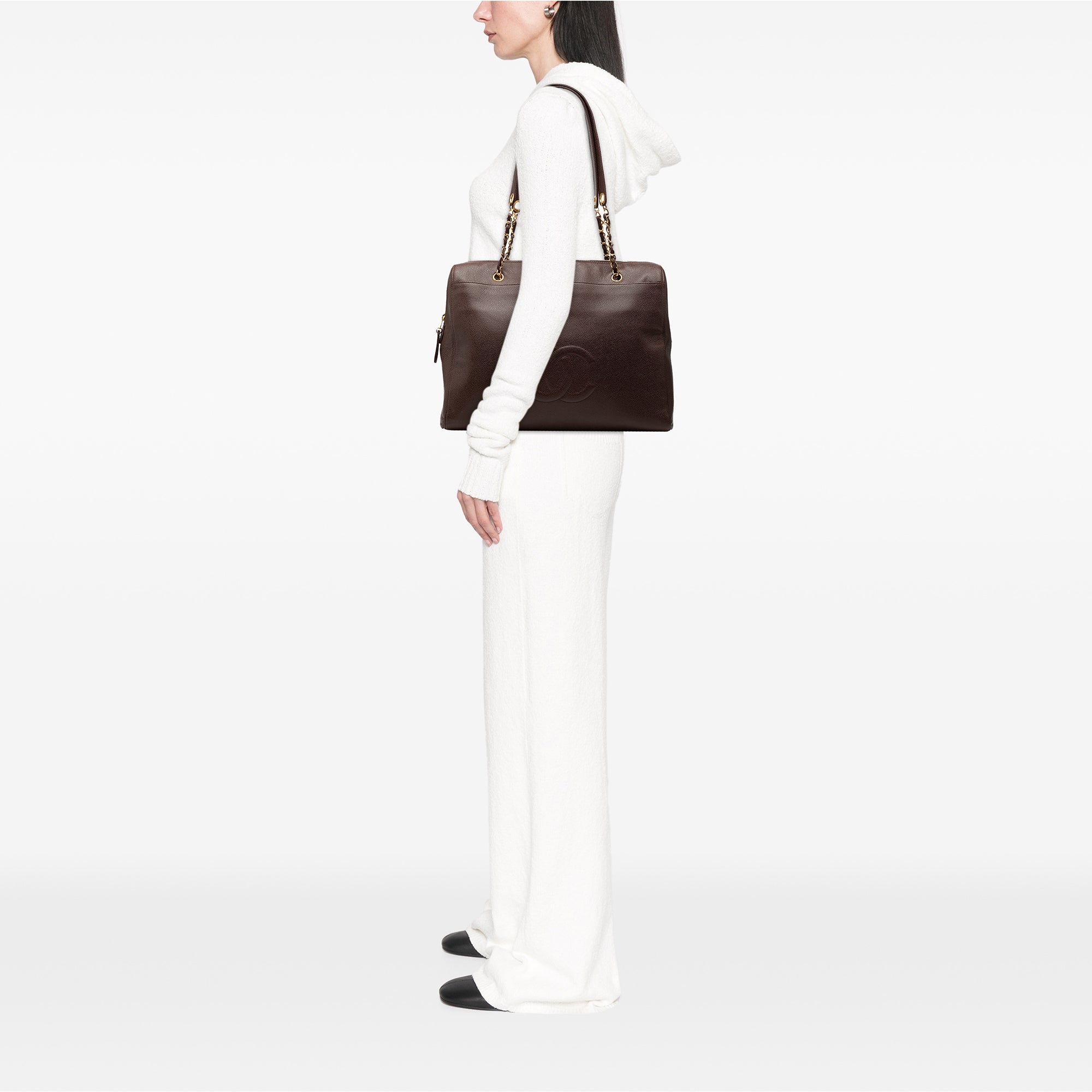 Chanel CC Caviar Chain Zip Tote - image 7