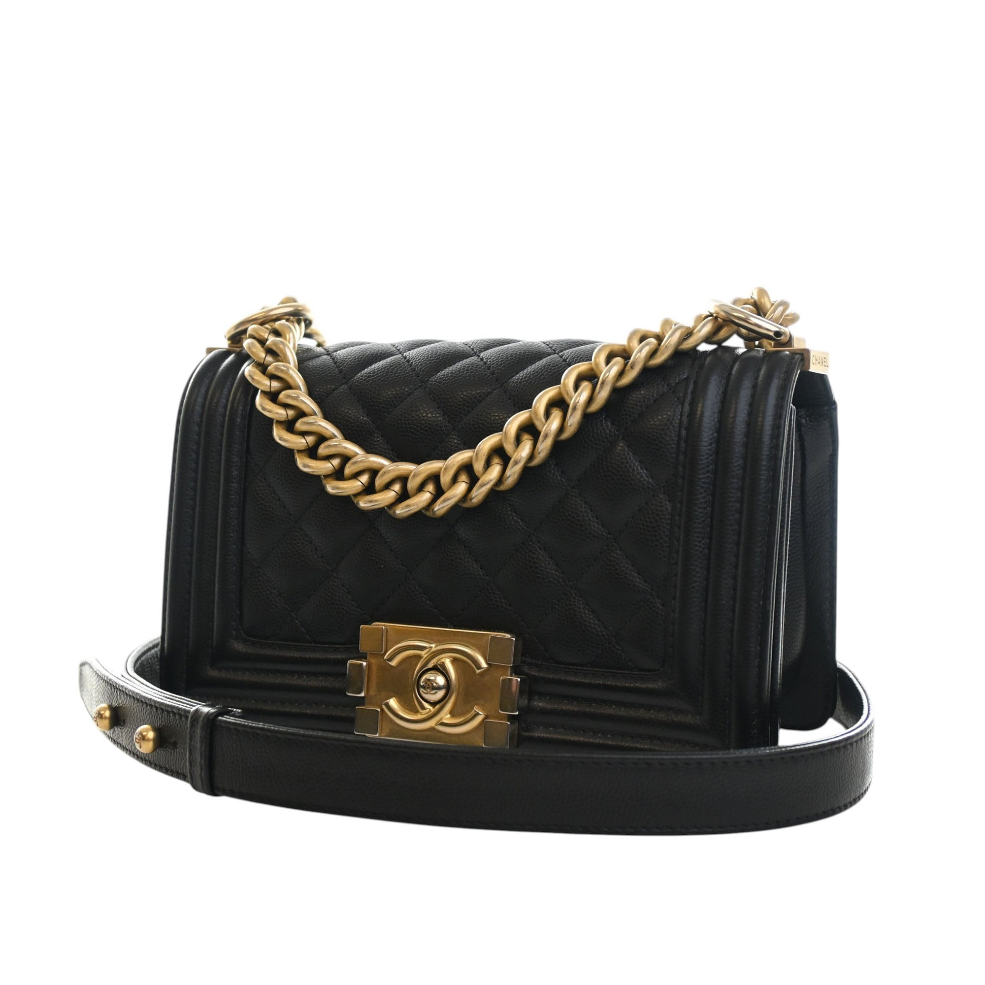 Chanel Small Quilted Caviar Boy Flap - image 9