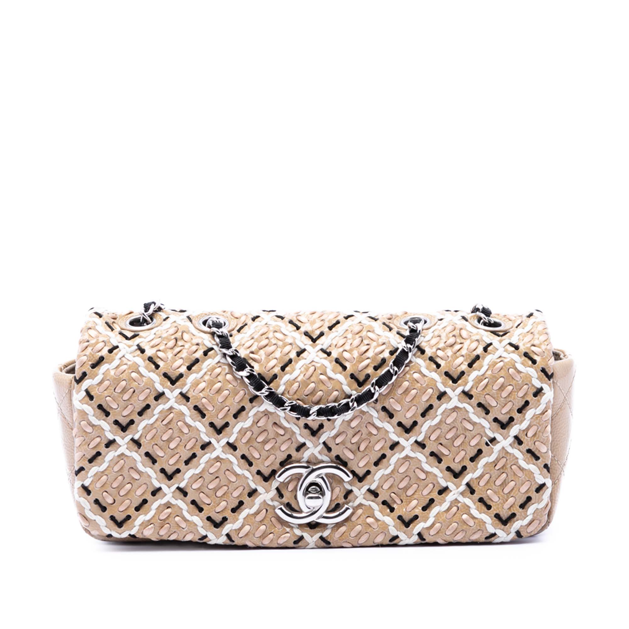 Chanel CC Patent Woven Stitch Full Flap - image 1