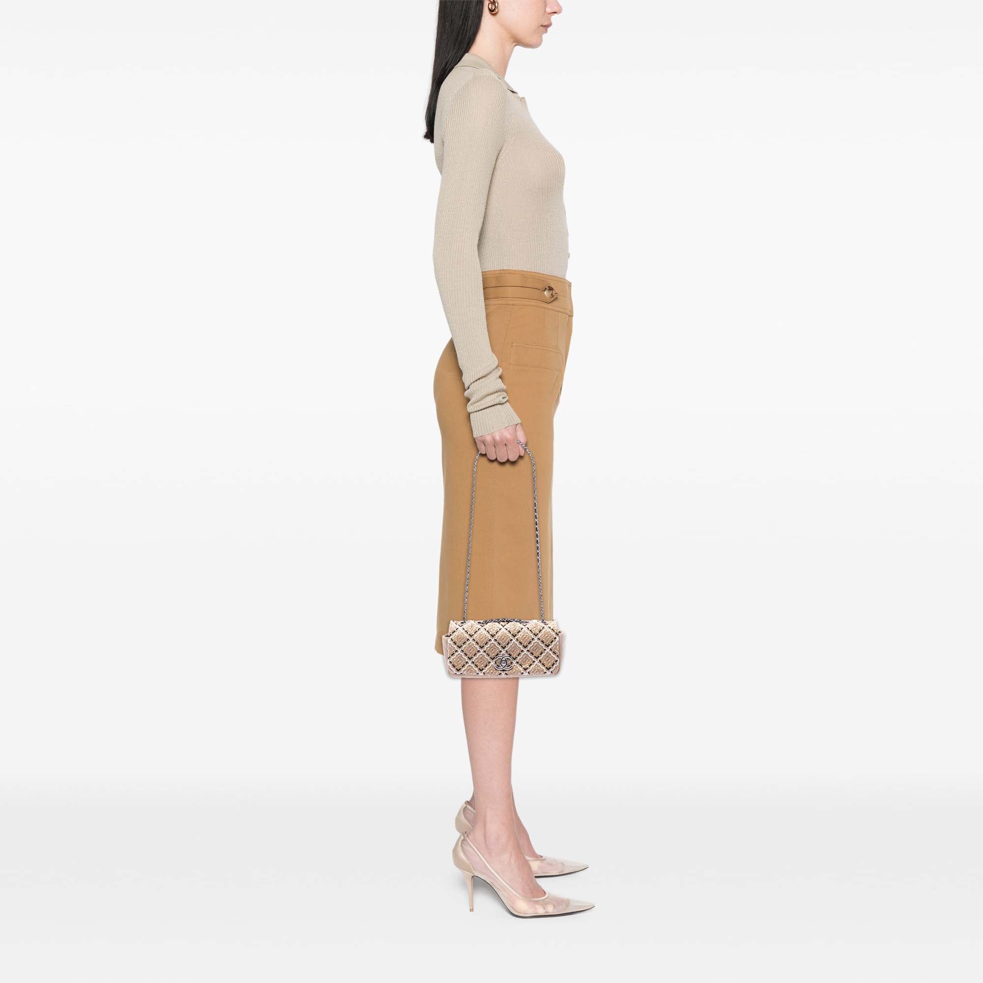 Chanel CC Patent Woven Stitch Full Flap - image 7