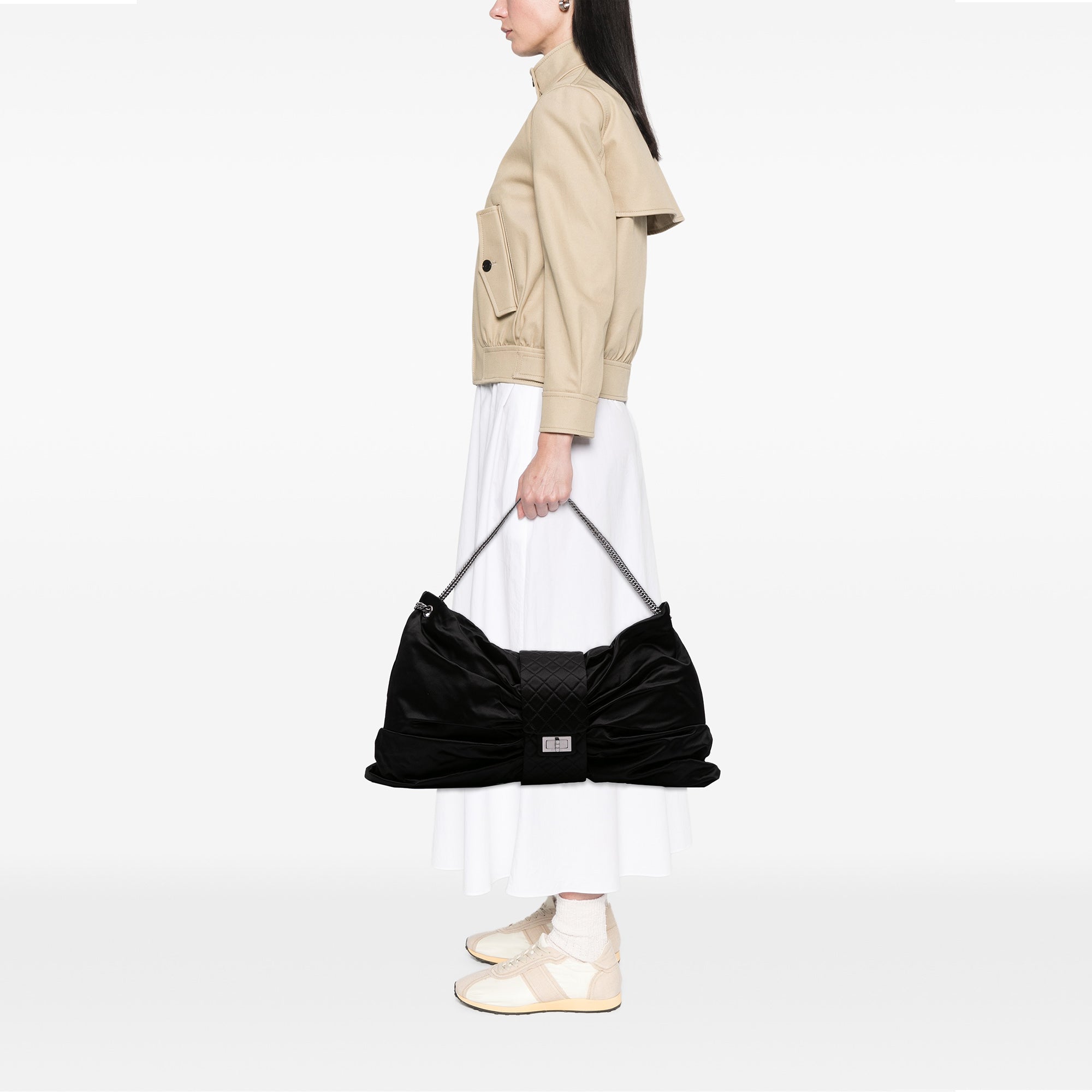 Chanel Large Satin Bow Mademoiselle Shoulder Bag - image 11