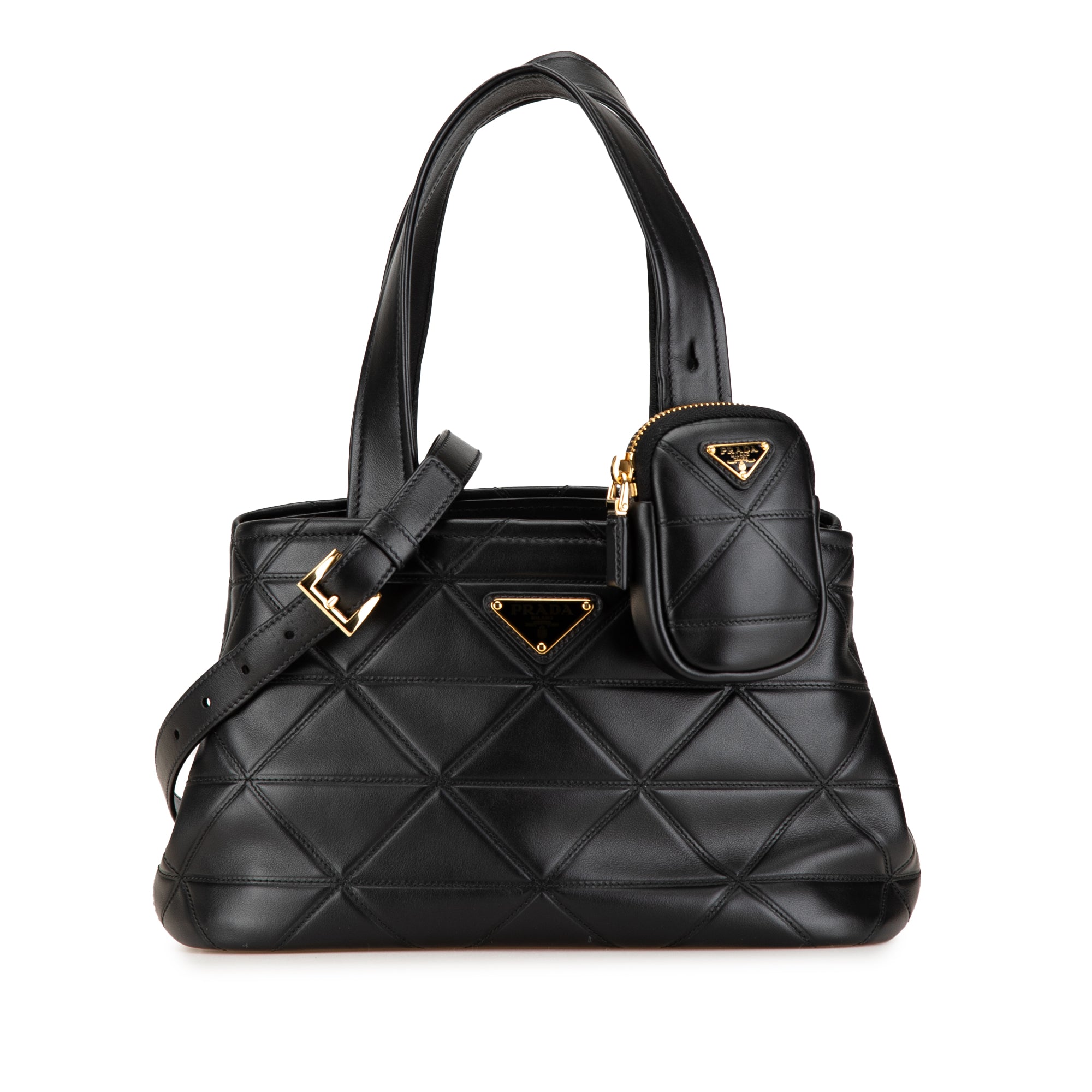 Prada Small Quilted Lambskin Satchel - image 1