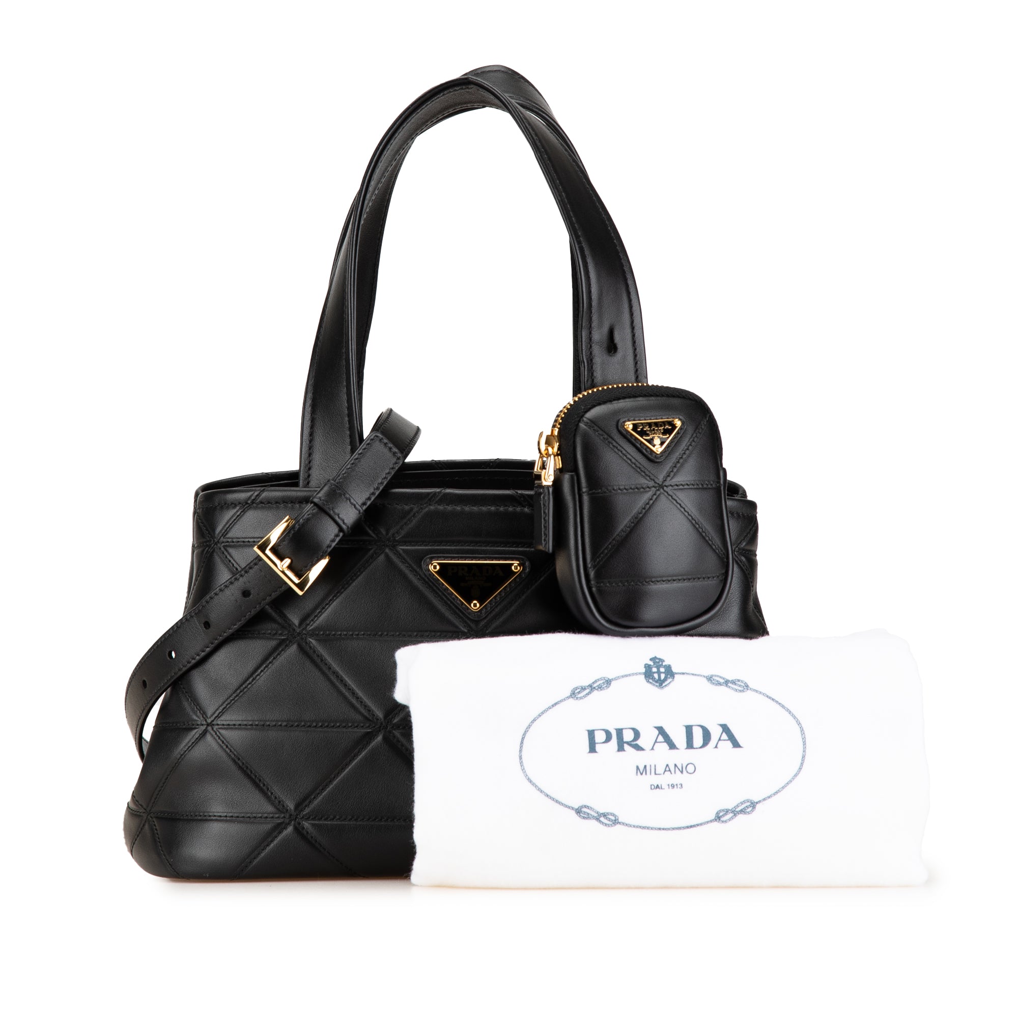 Prada Small Quilted Lambskin Satchel - image 10