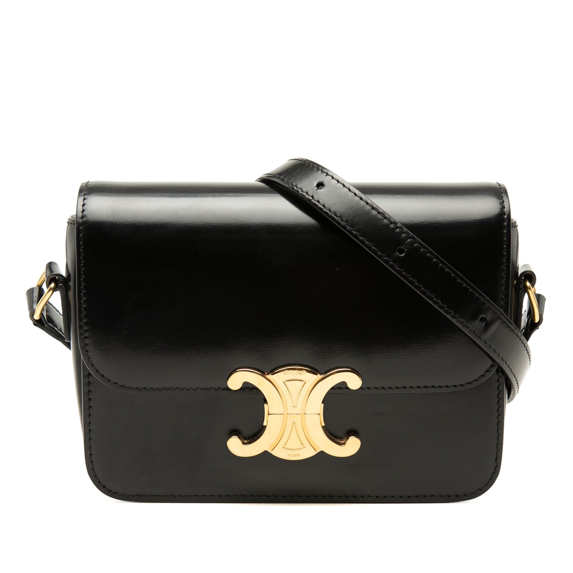 Celine Teen Shiny Calfskin Triomphe Crossbody - image 1
