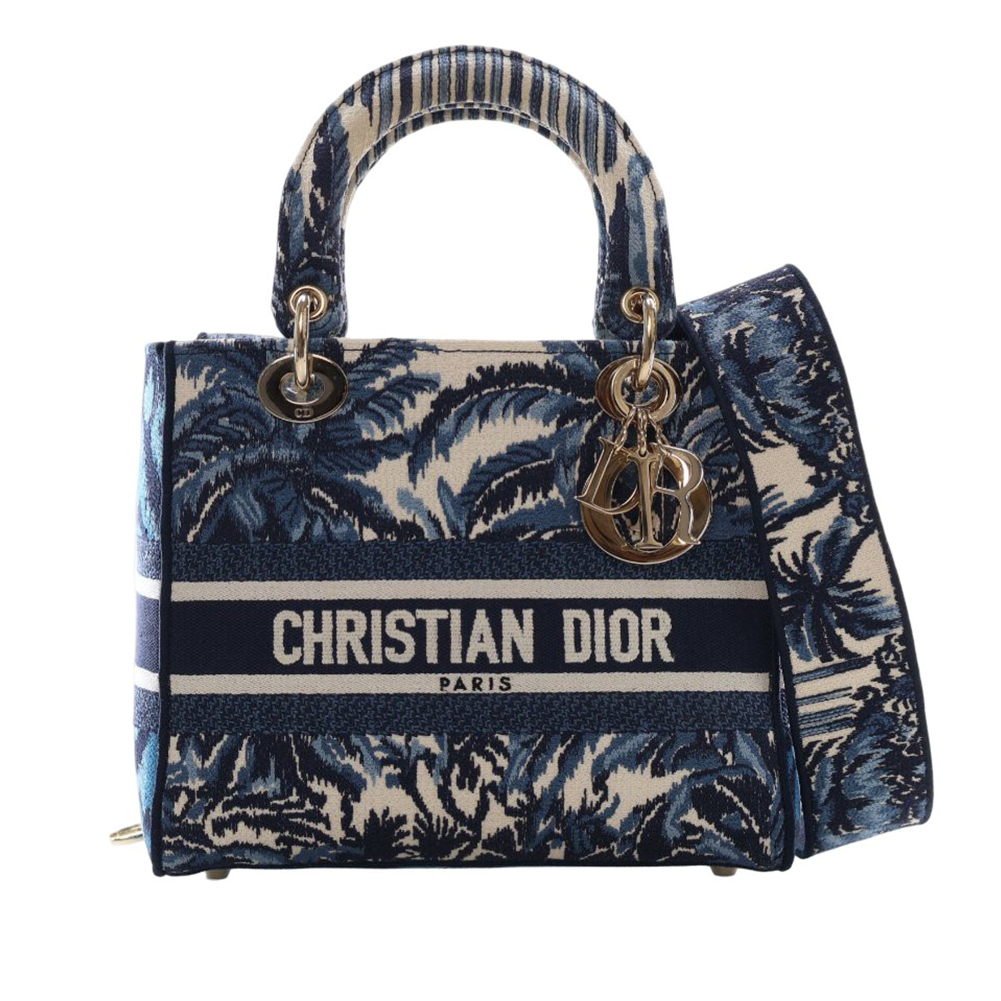 Dior Medium Embroidered Canvas Palm Tree Toile De Jouy Lady D Lite - image 1