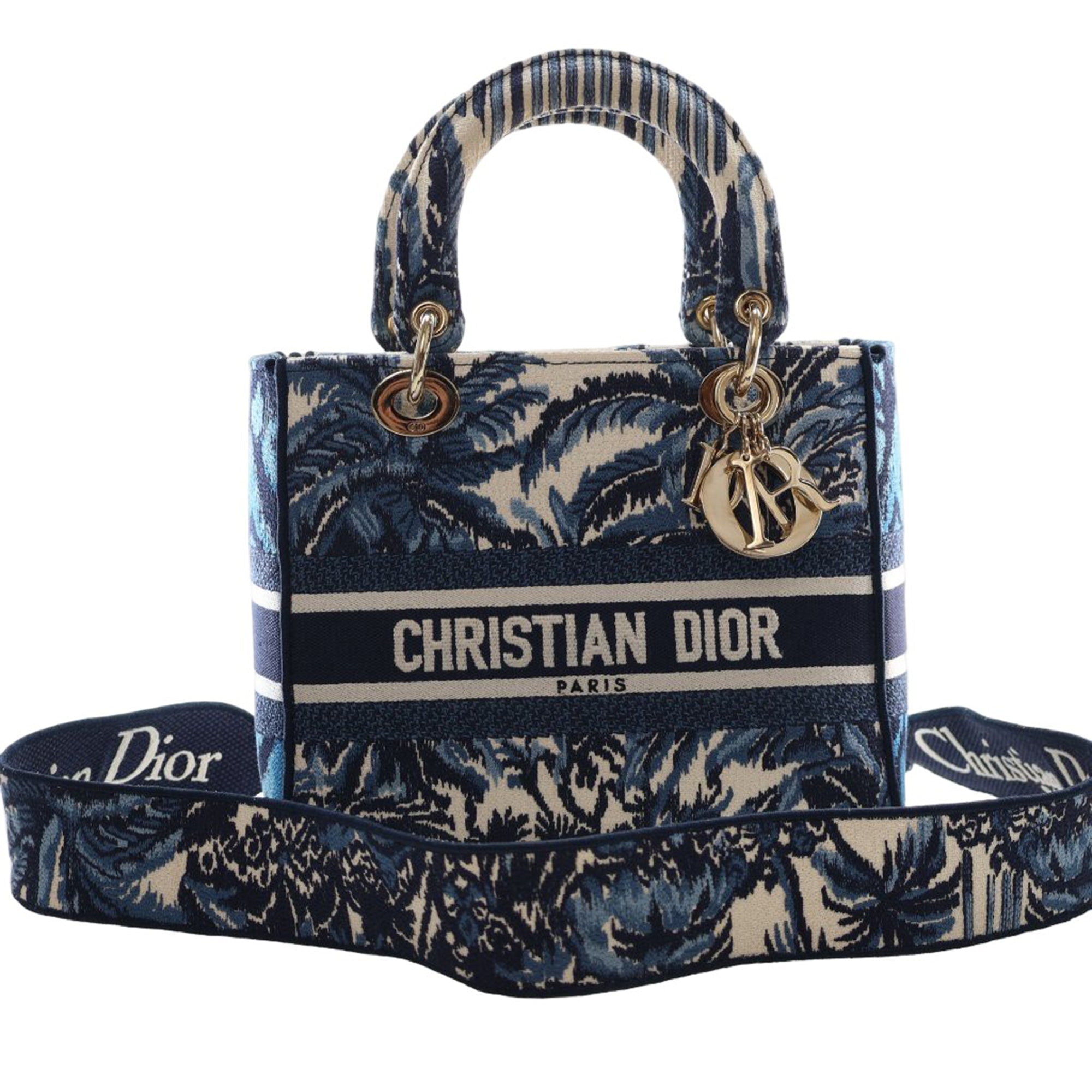Dior Medium Embroidered Canvas Palm Tree Toile De Jouy Lady D Lite - image 15