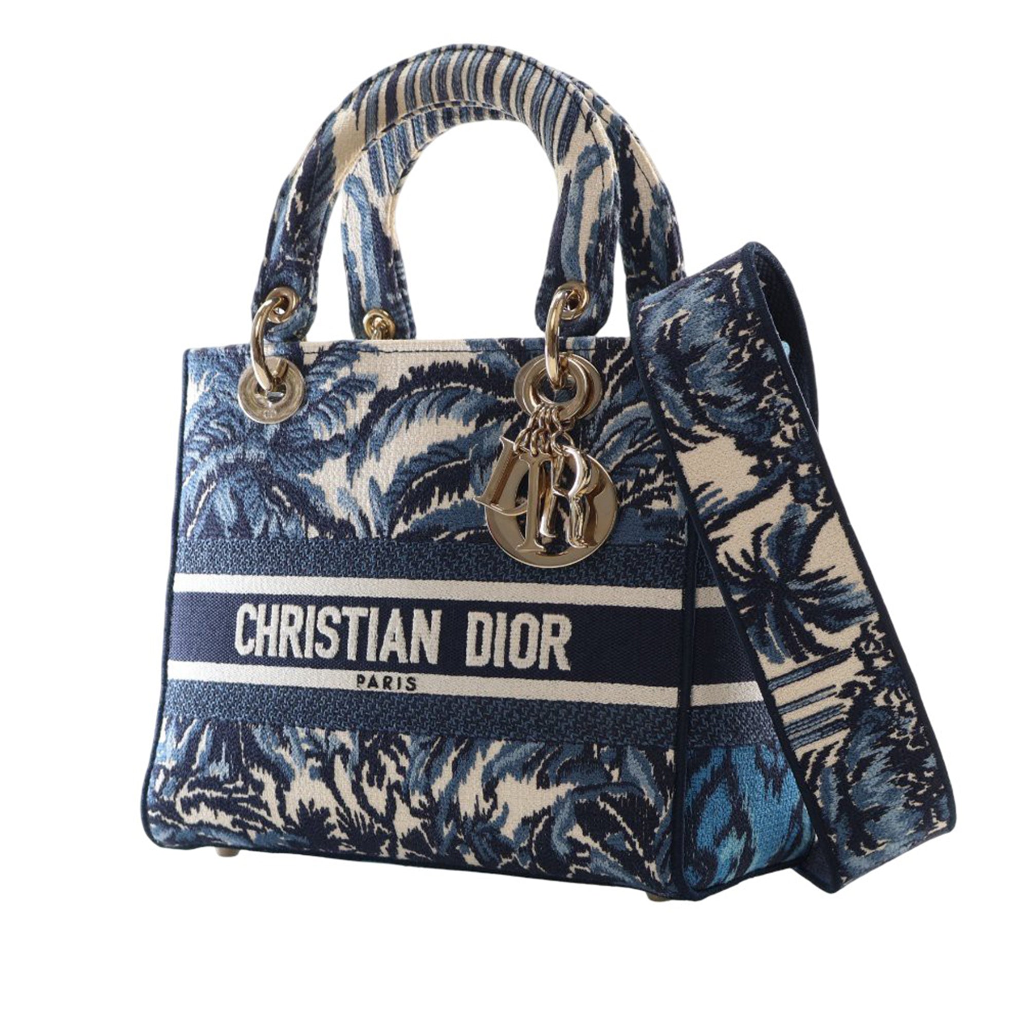 Dior Medium Embroidered Canvas Palm Tree Toile De Jouy Lady D Lite - image 2
