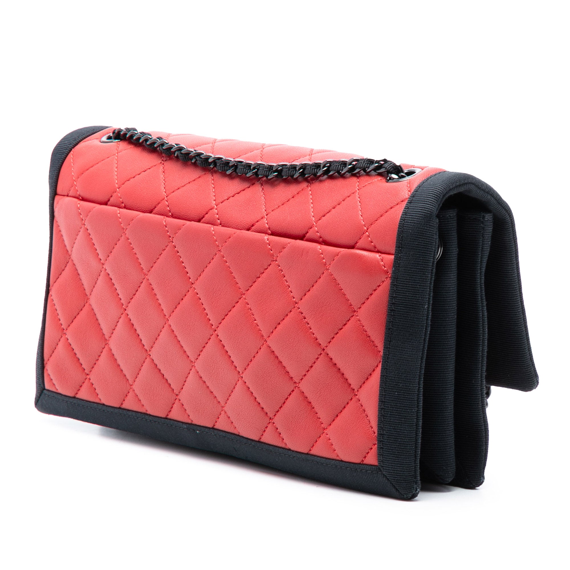 Chanel Medium CC Bicolor Quilted Lambskin Grosgrain Single Flap - image 2