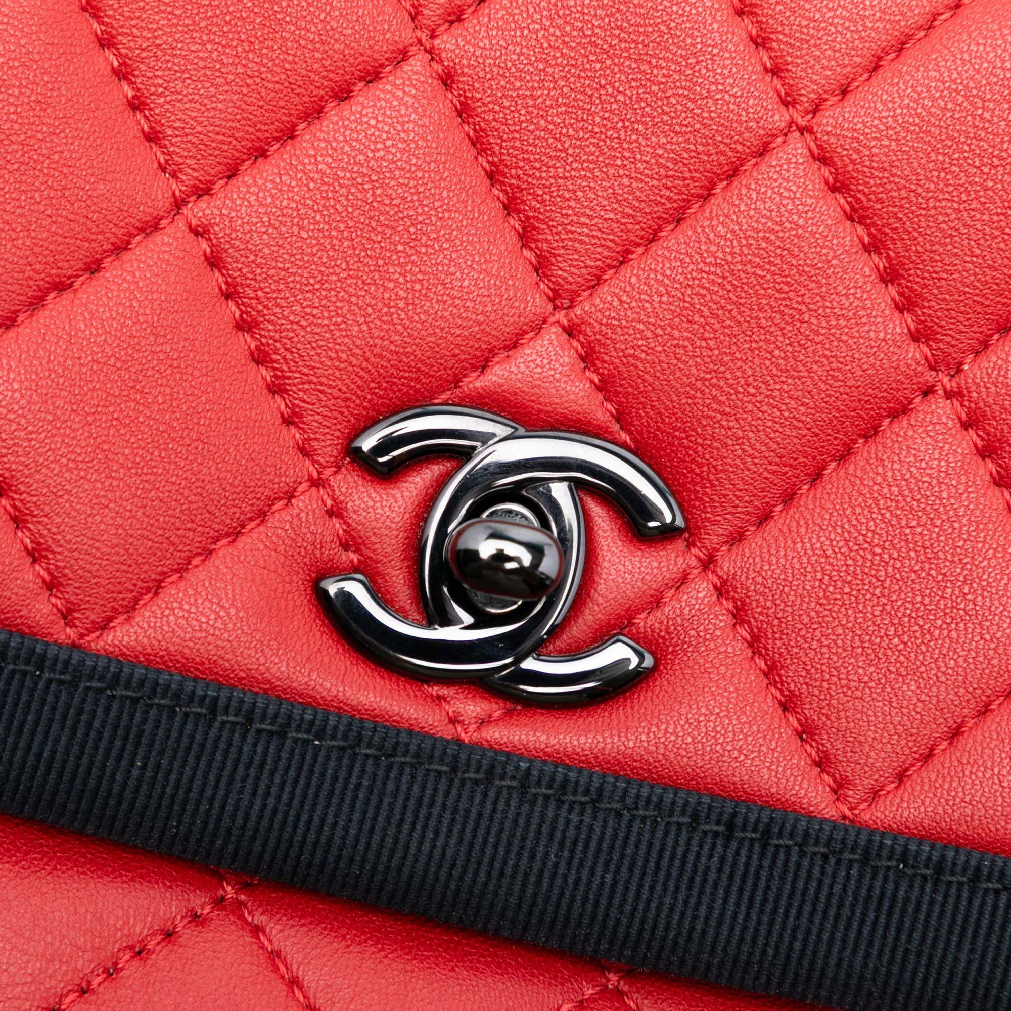 Chanel Medium CC Bicolor Quilted Lambskin Grosgrain Single Flap - image 5