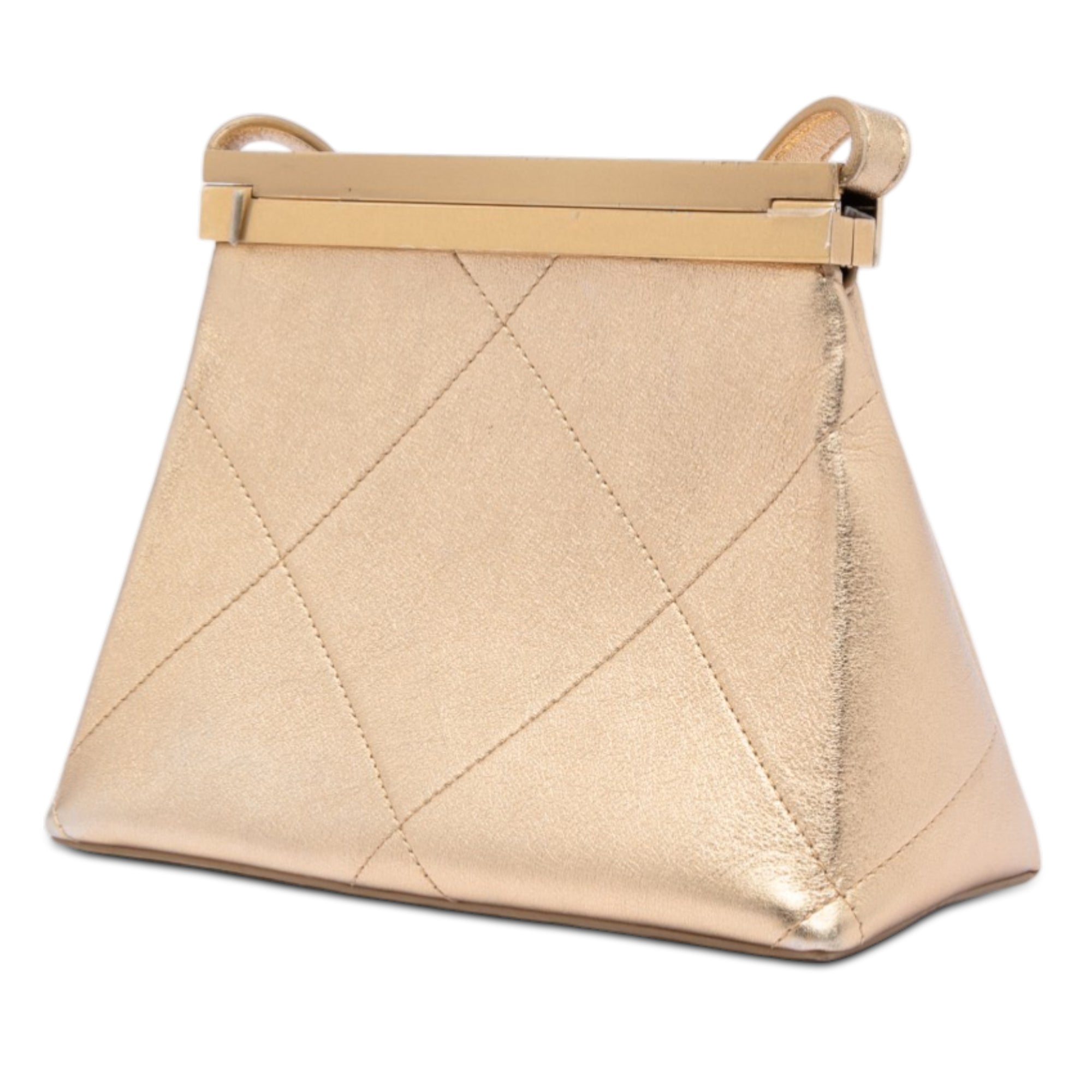 Chanel Small Calfskin Kiss Lock Frame Bag - image 2