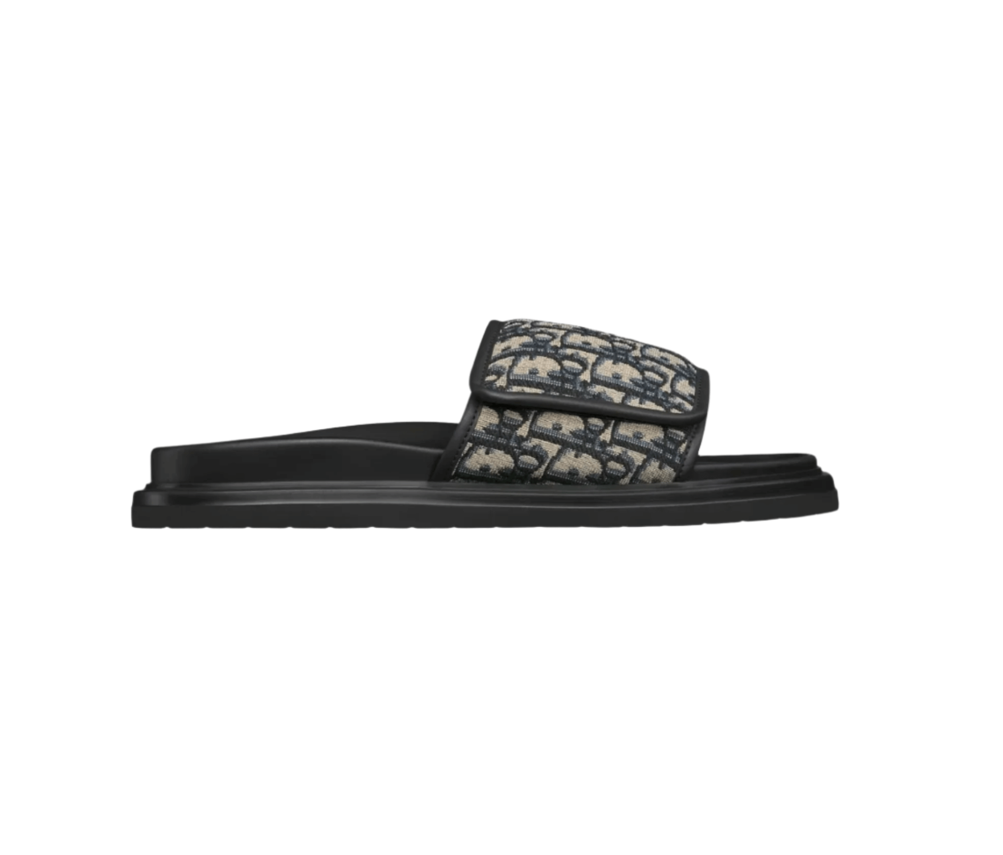 Side view Dior Aqua Sandal featuring Dior Oblique jacquard and technical cotton blend upper
