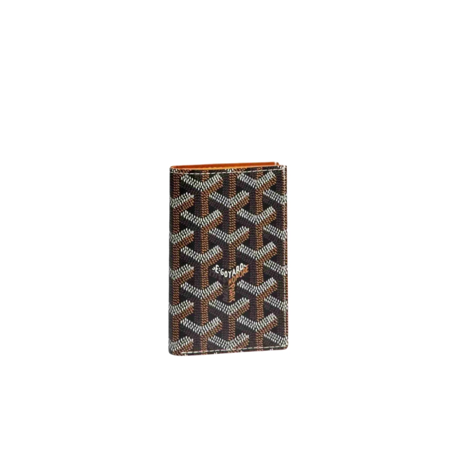 Goyard patterned wallet with logo on a white background