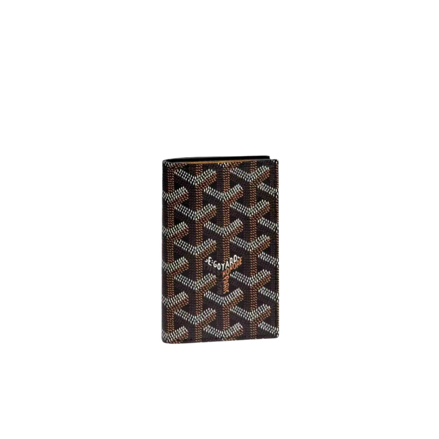 Goyard patterned wallet with logo on a white background