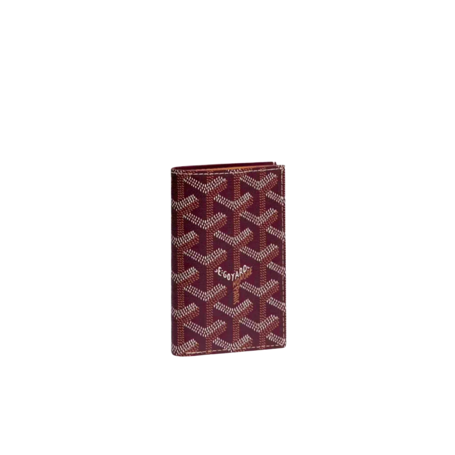 Goyard patterned wallet with logo on a white background
