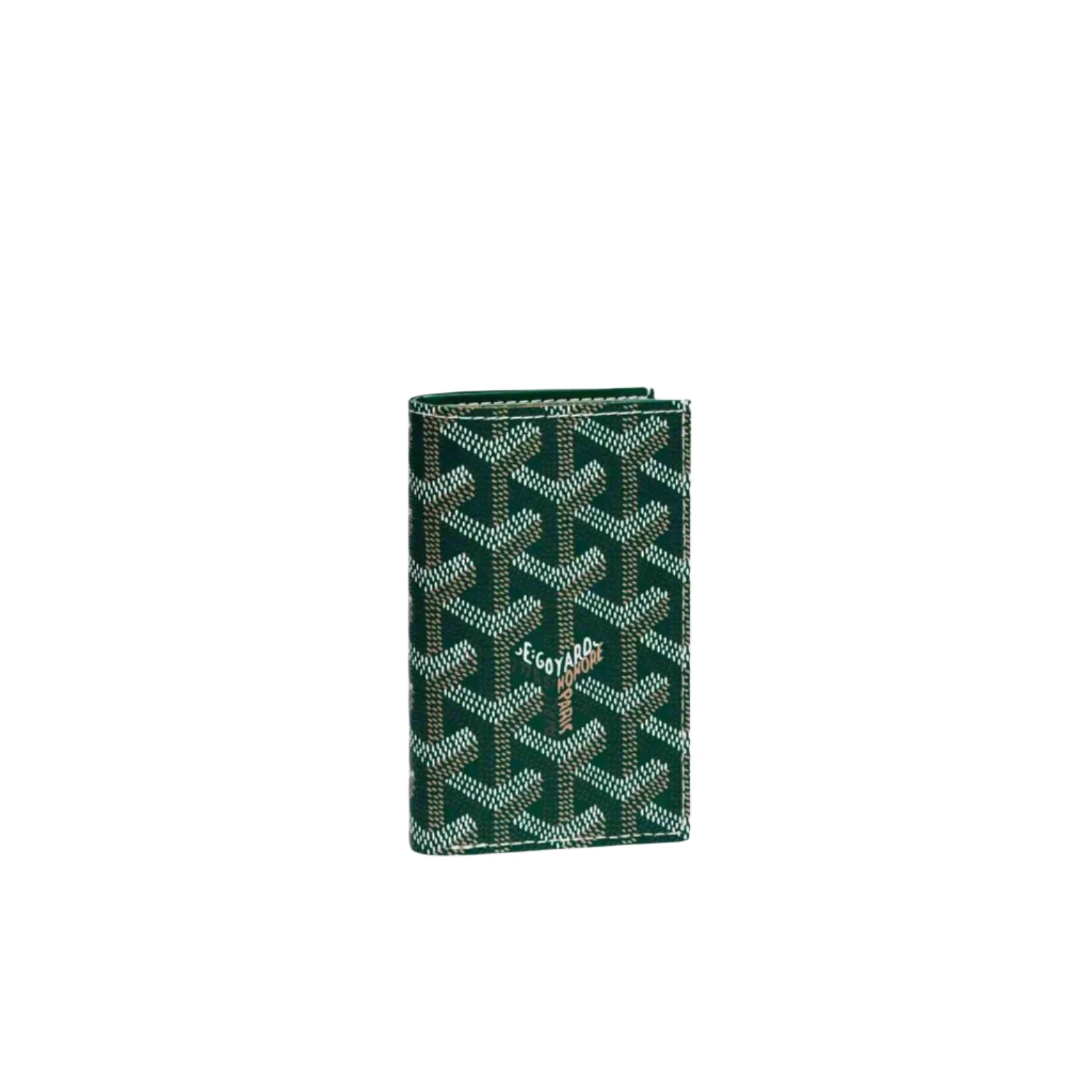 Goyard patterned wallet with logo on a white background