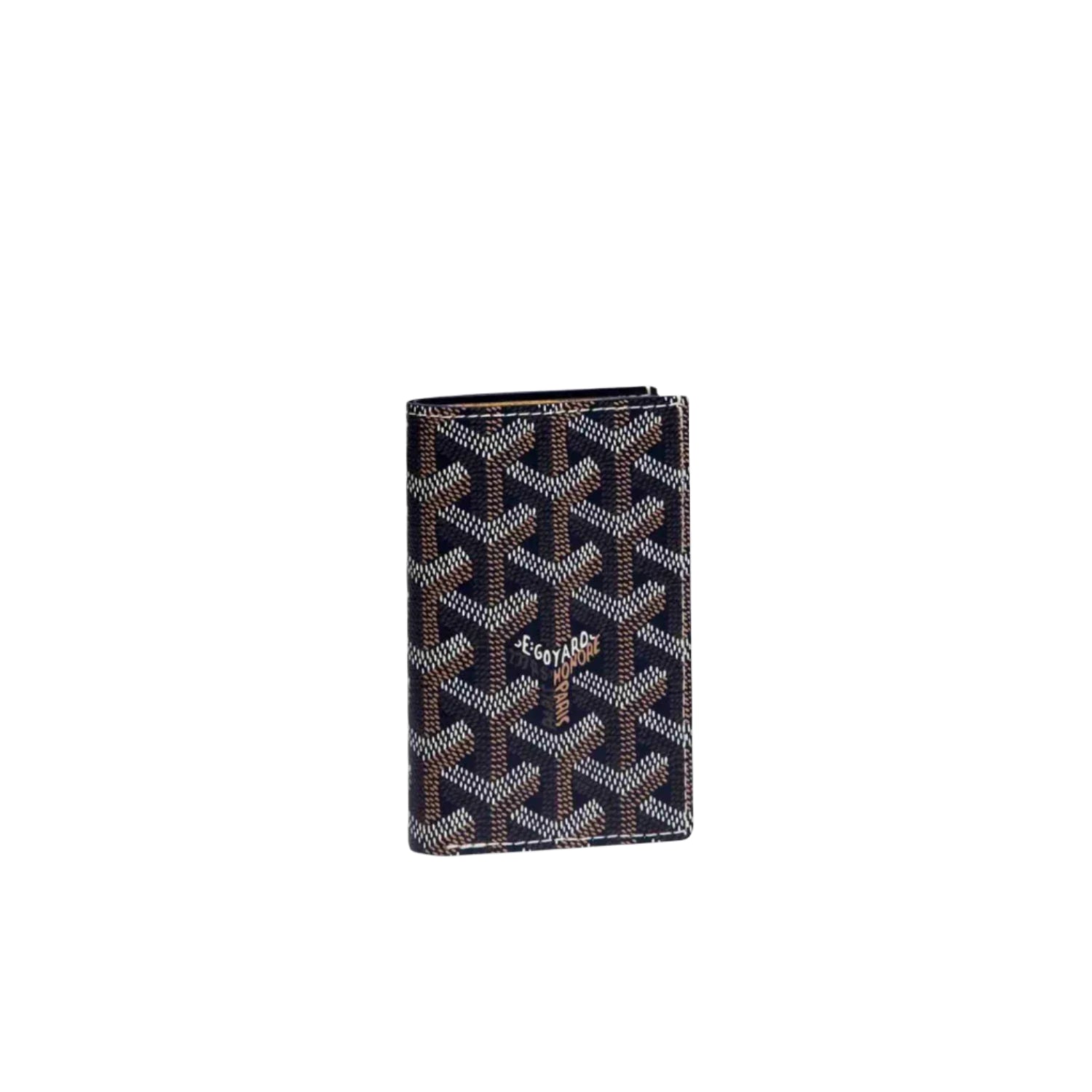 Goyard patterned wallet with logo on a white background