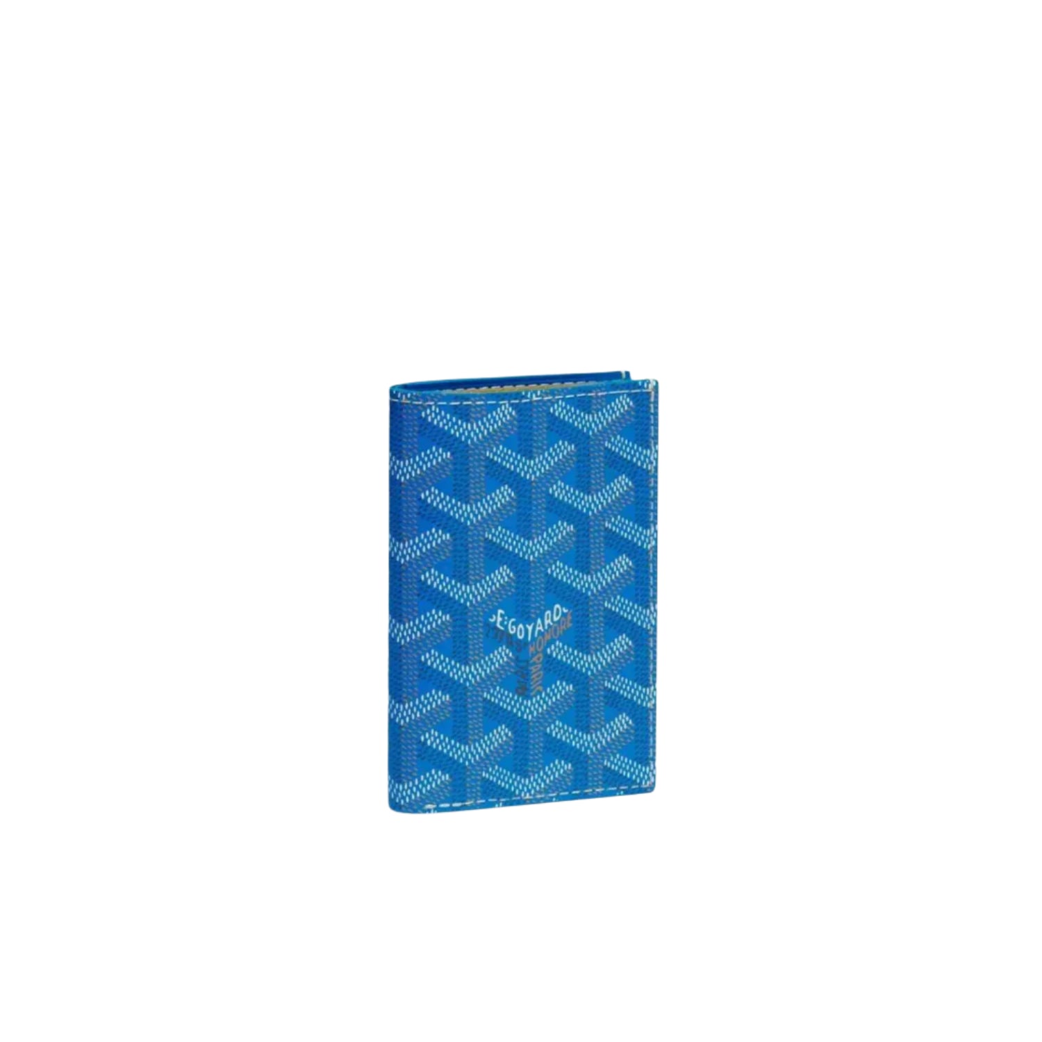 Goyard patterned wallet with logo on a white background