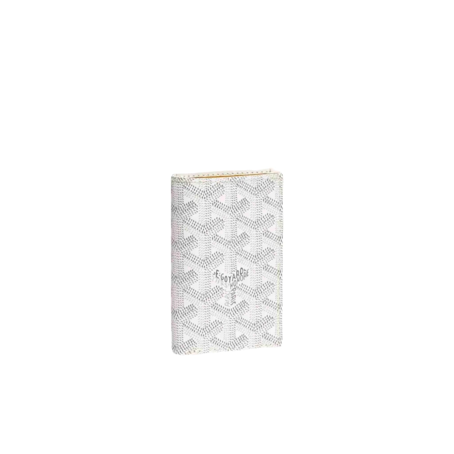 Goyard patterned wallet with logo on a white background