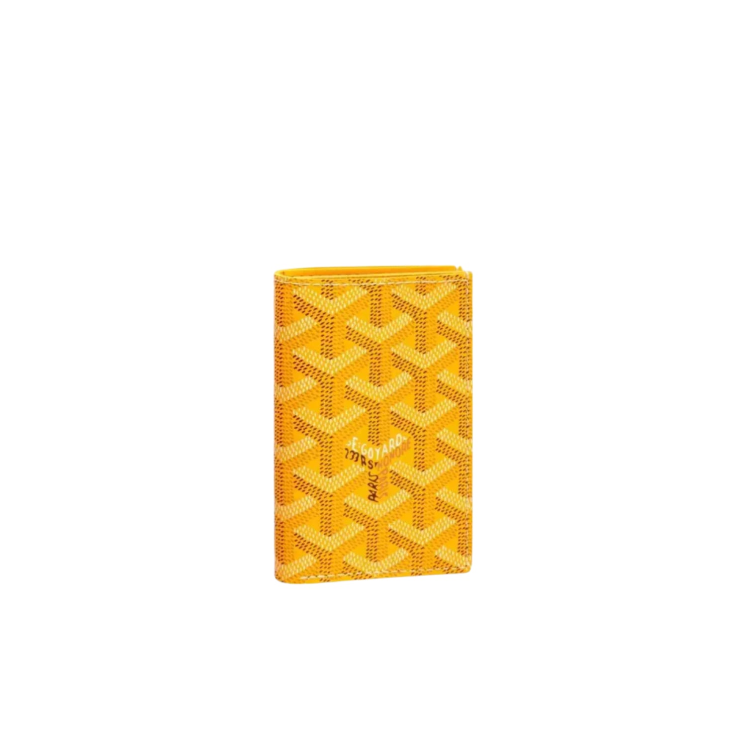 Goyard patterned wallet with logo on a white background