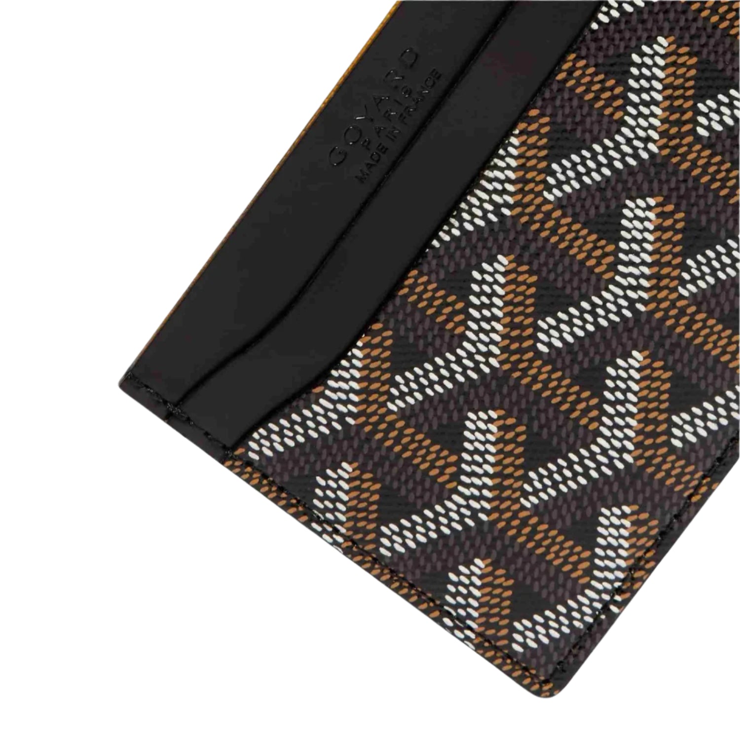 Goyard wallet with iconic patterned design