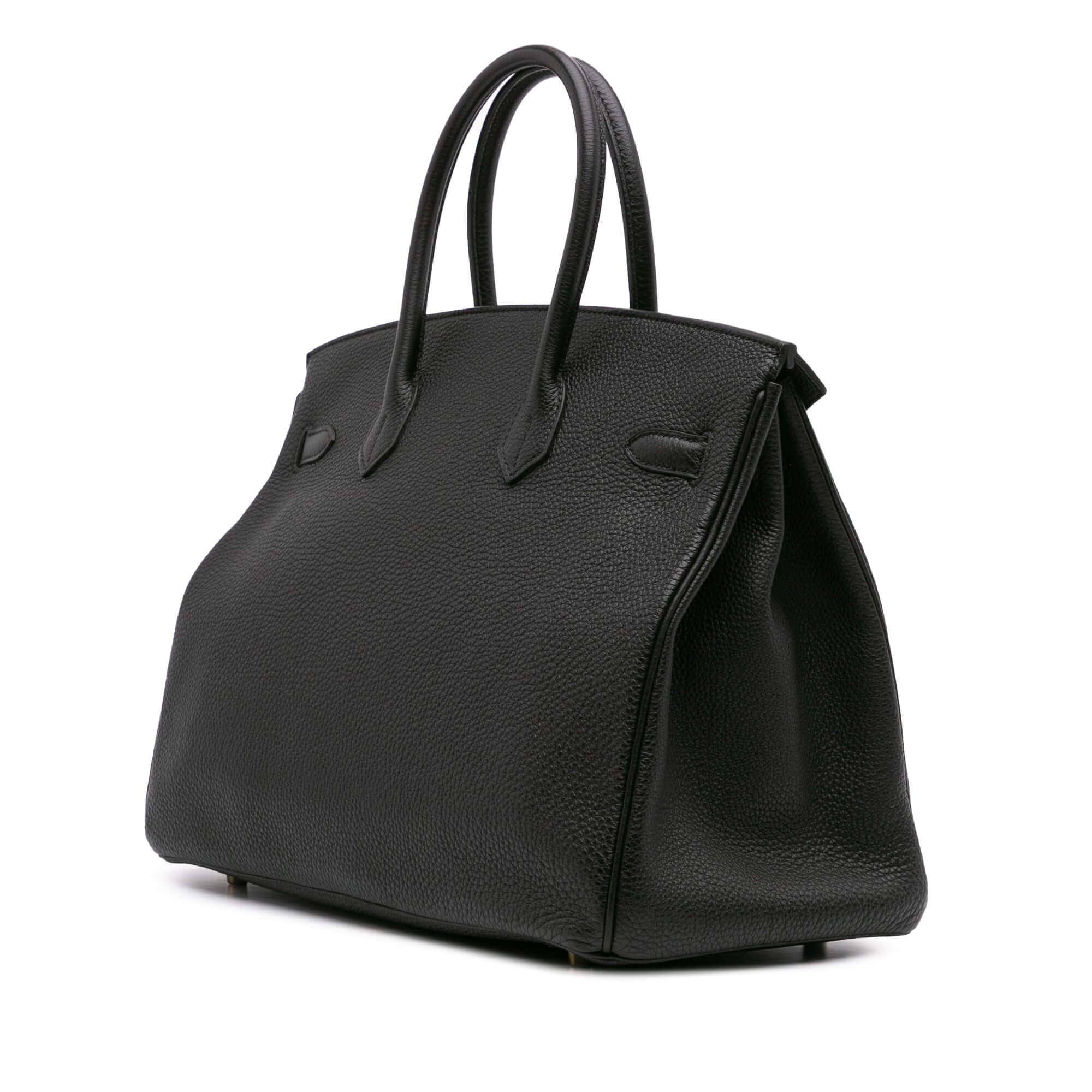 back view of an Pre-loved Hermès Birkin 35 Black Togo Leather Handbag from 2012 with Lock Set
