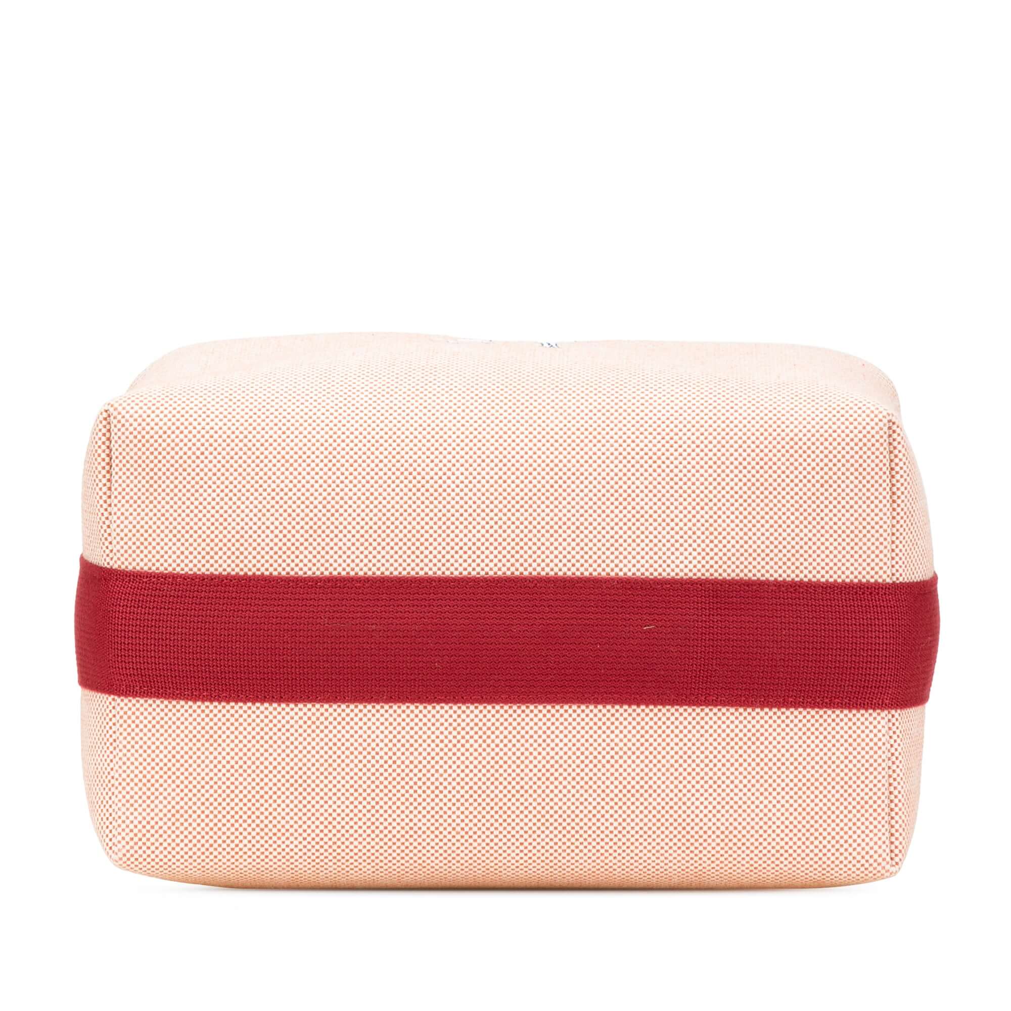 Pre-loved Hermès large Bride-A-Brac terracotta canvas travel case with zip and handle
