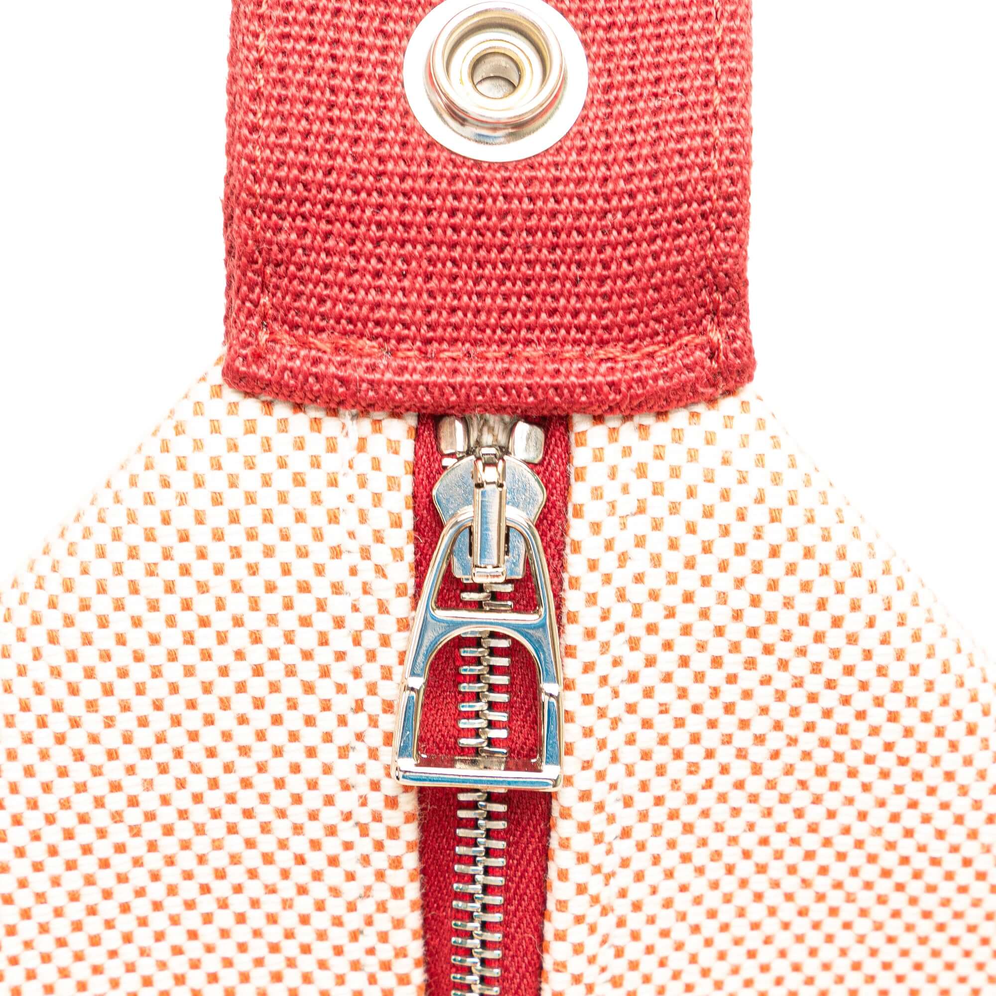 Pre-loved Hermès large Bride-A-Brac terracotta canvas travel case with zip and handle
