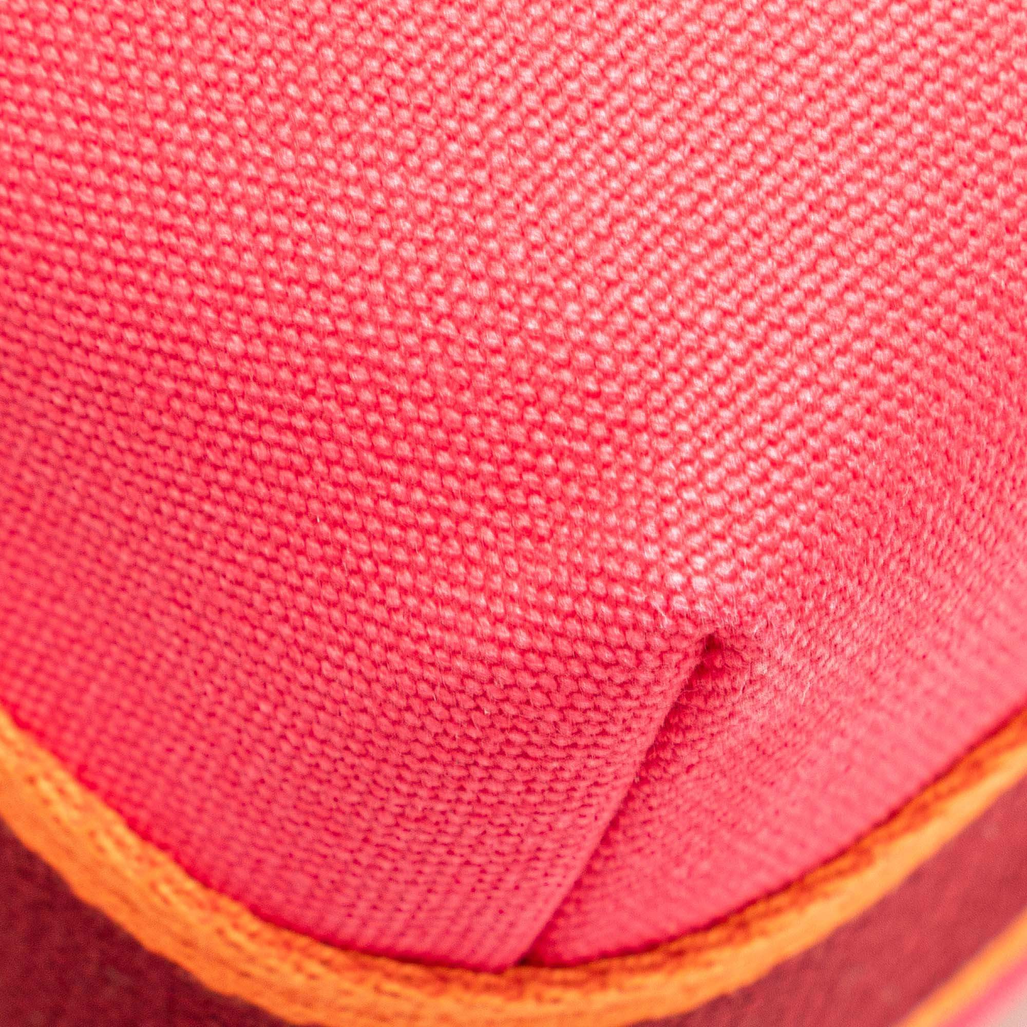 Pre-loved Hermès Small Bride-A-Brac pink canvas pouch with handle and zipper
