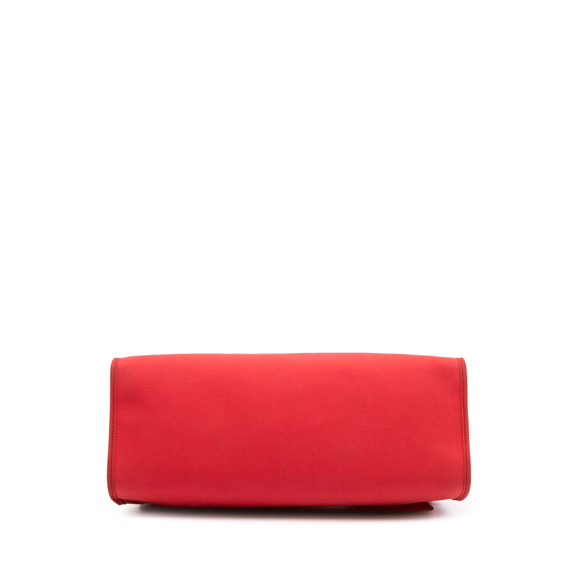 bototm view of a Pre-loved Hermès Herbag Zip 39 in pink canvas with leather trim and detachable pouch