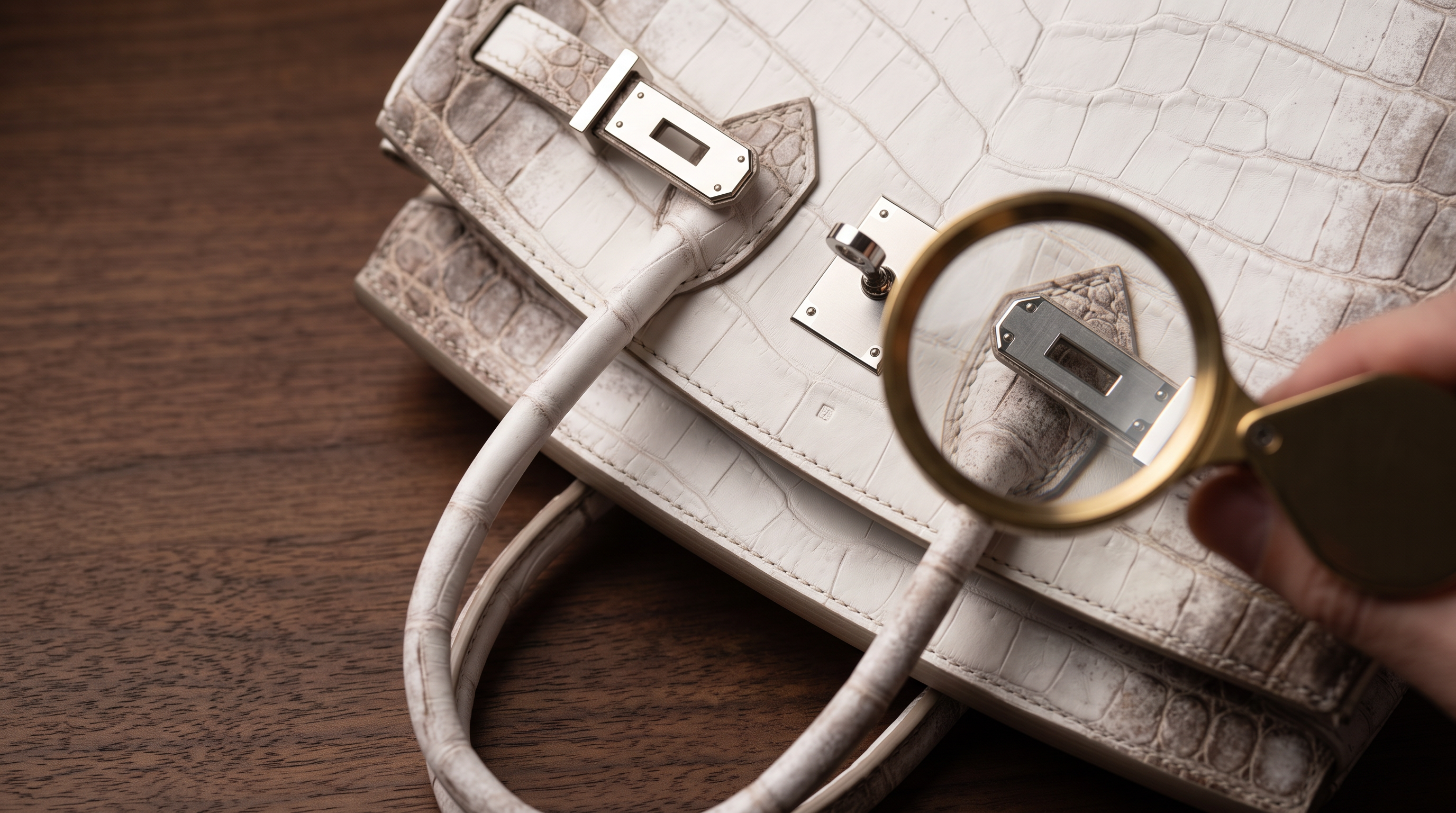 hermes himalaya birkin bag being authenticated