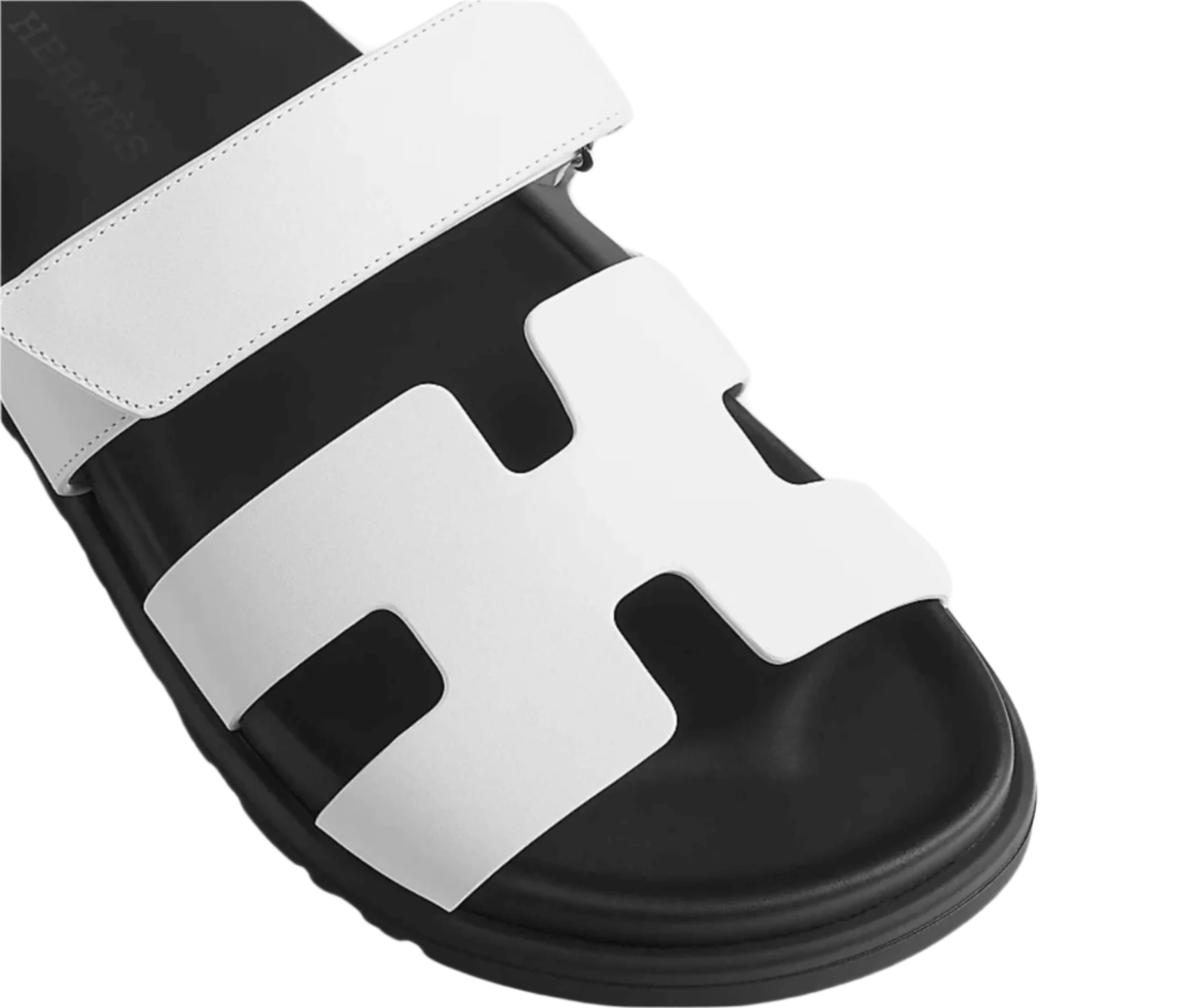 Top view of hermes chypre sandals with iconinc H front strap